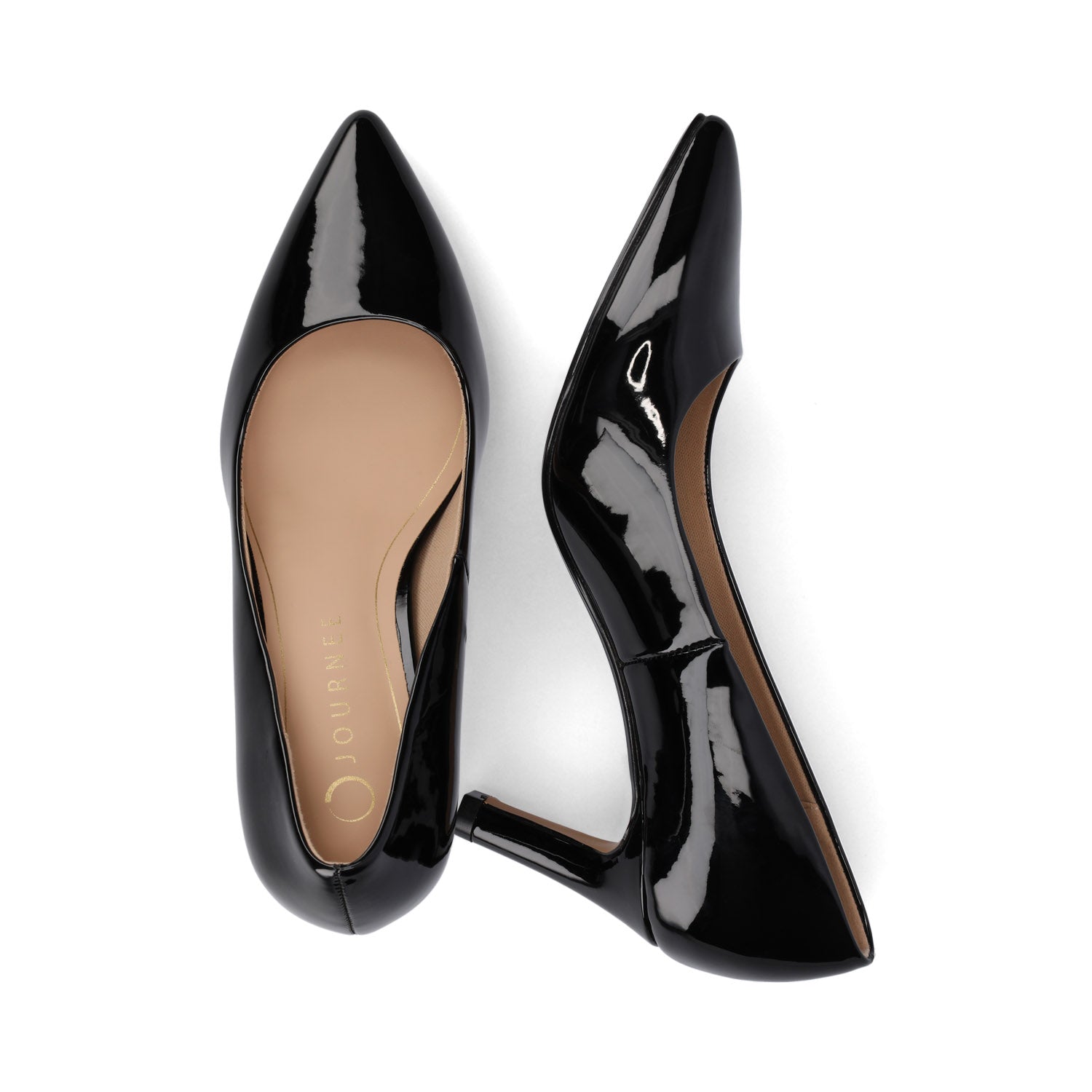 SCYLEE STILETTO PUMP HEELS IN PATENT - Black Patent