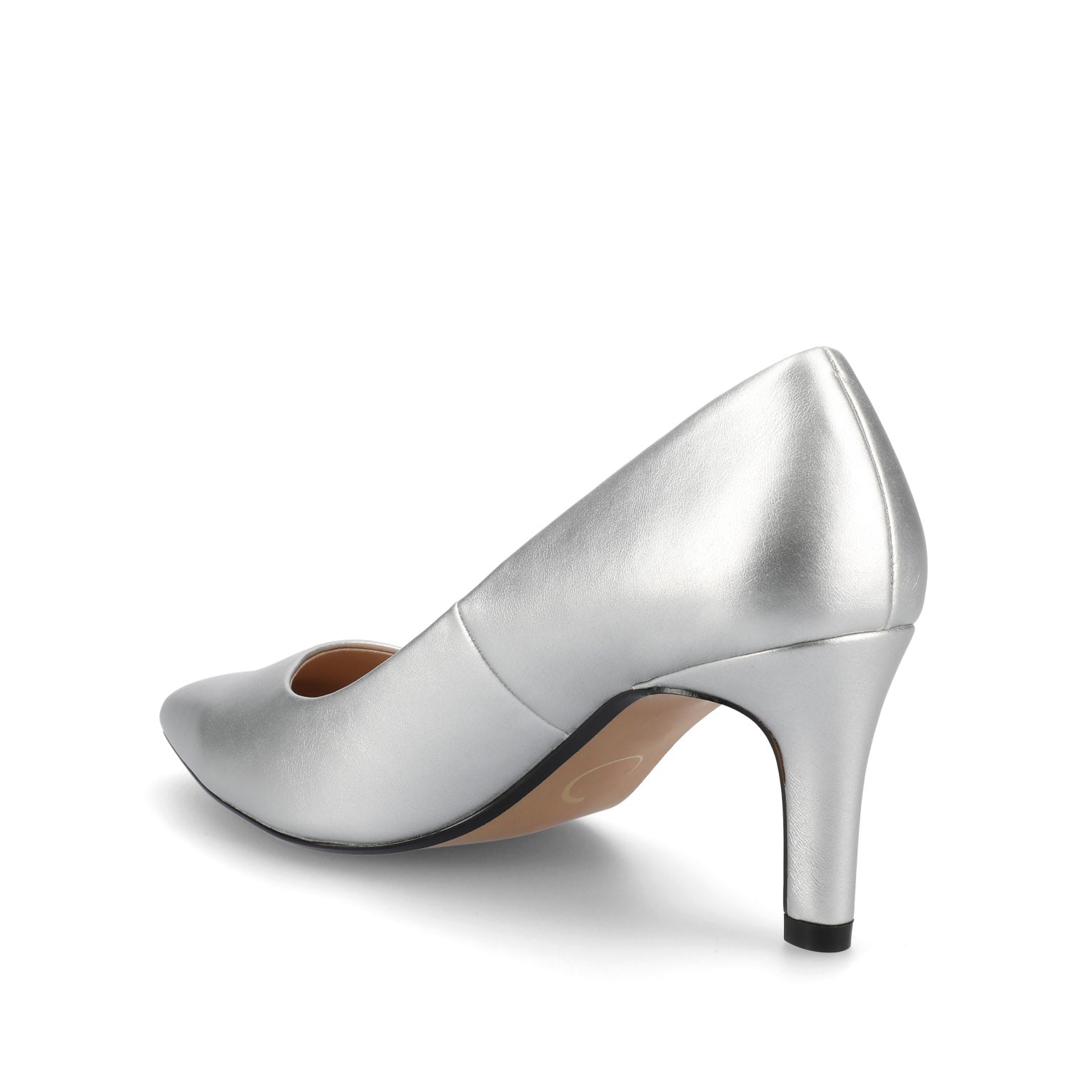 SCYLEE STILETTO PUMP HEELS IN VEGAN LEATHER - Silver PU