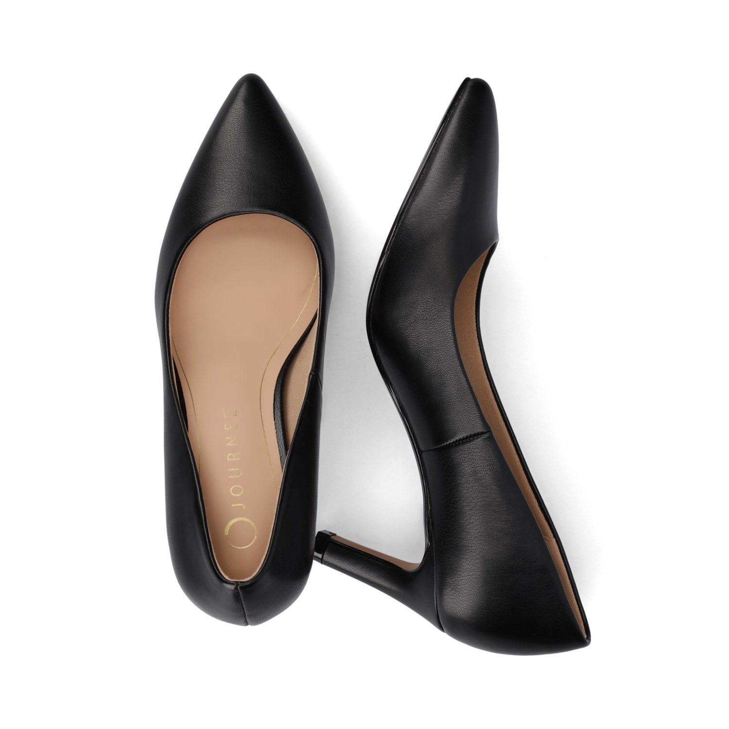 SCYLEE LEATHER STILETTO HEELS IN WIDE - Black PU