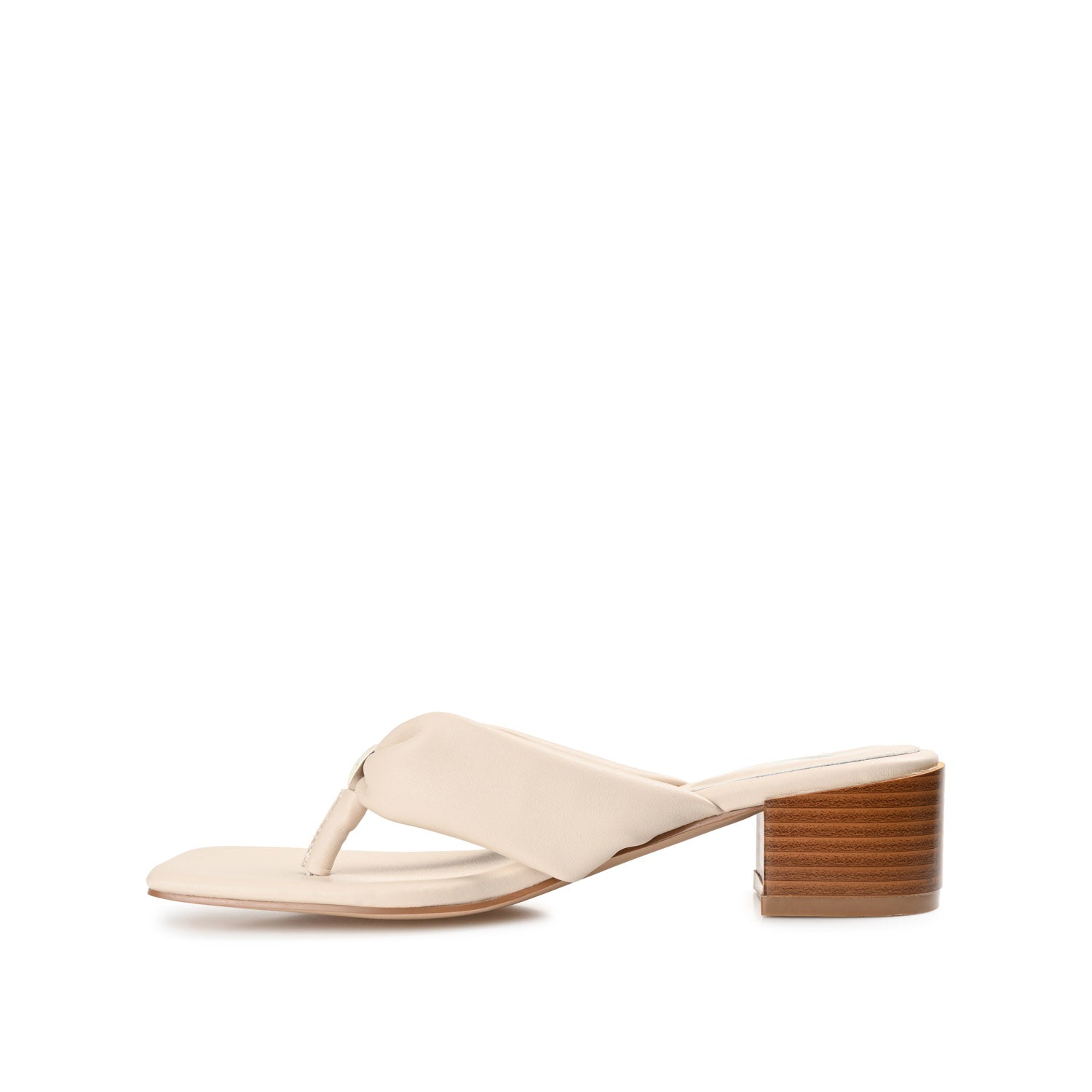SEELAH BLOCK HEELED SANDALS IN VEGAN LEATHER - Bone