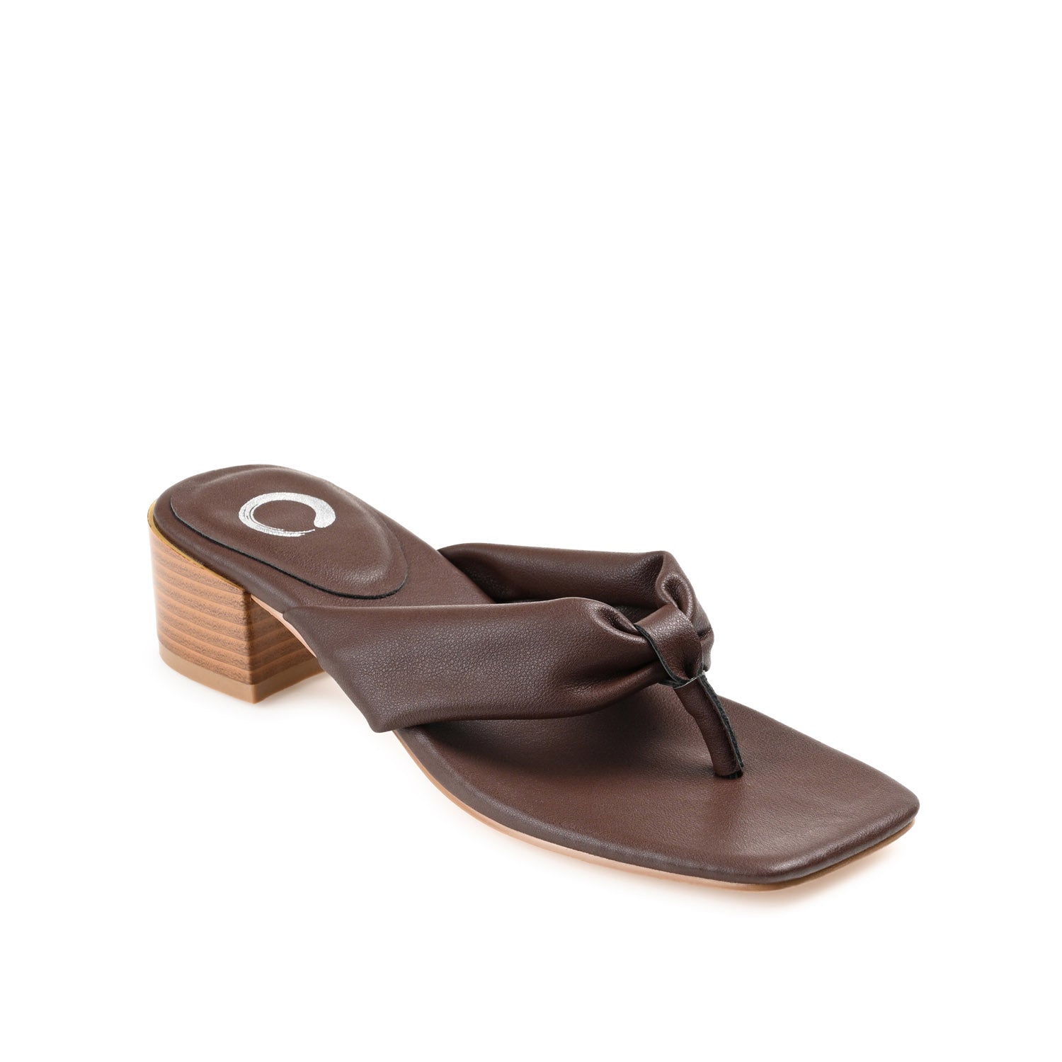 SEELAH BLOCK HEELED SANDALS IN VEGAN LEATHER - Brown