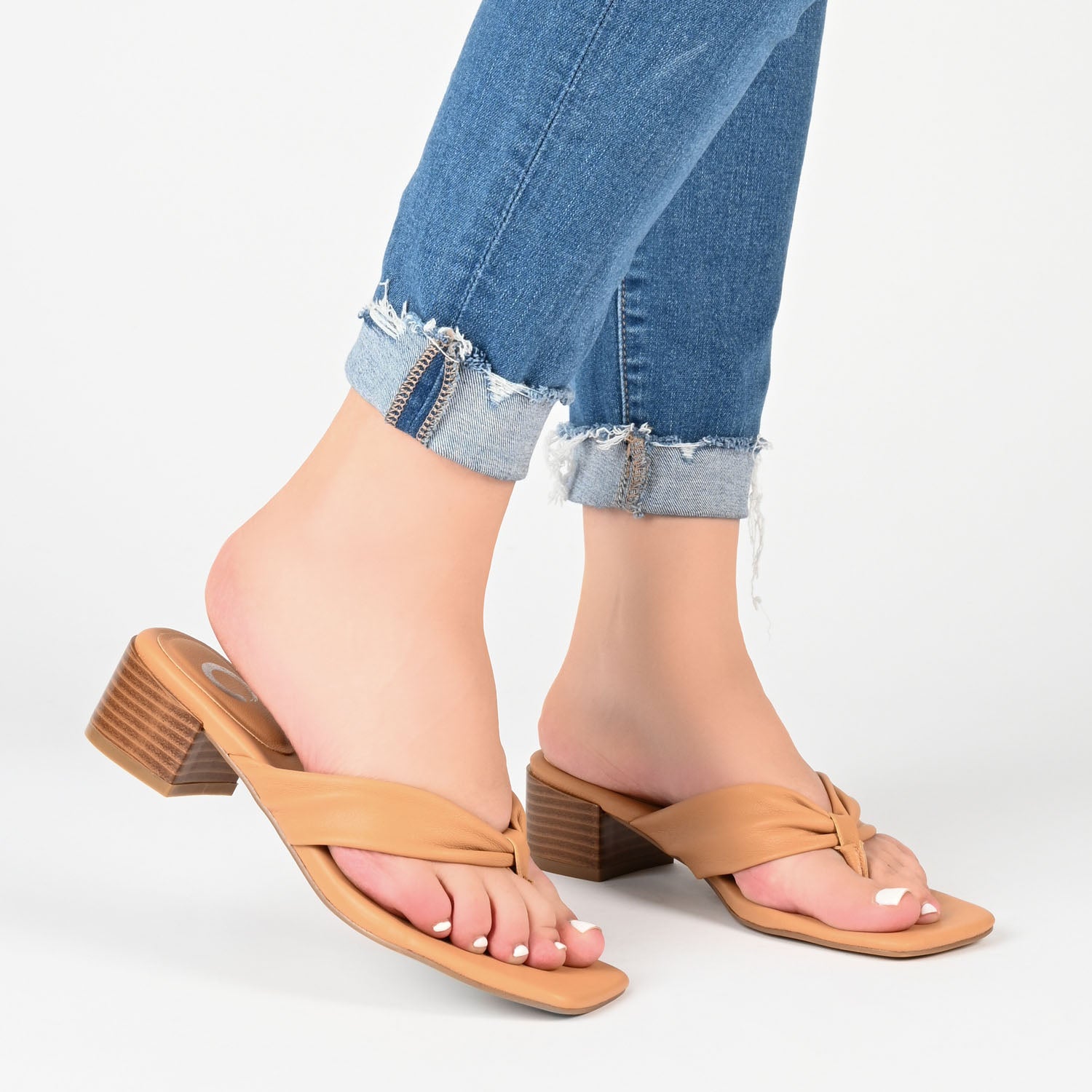 SEELAH BLOCK HEELED SANDALS IN VEGAN LEATHER