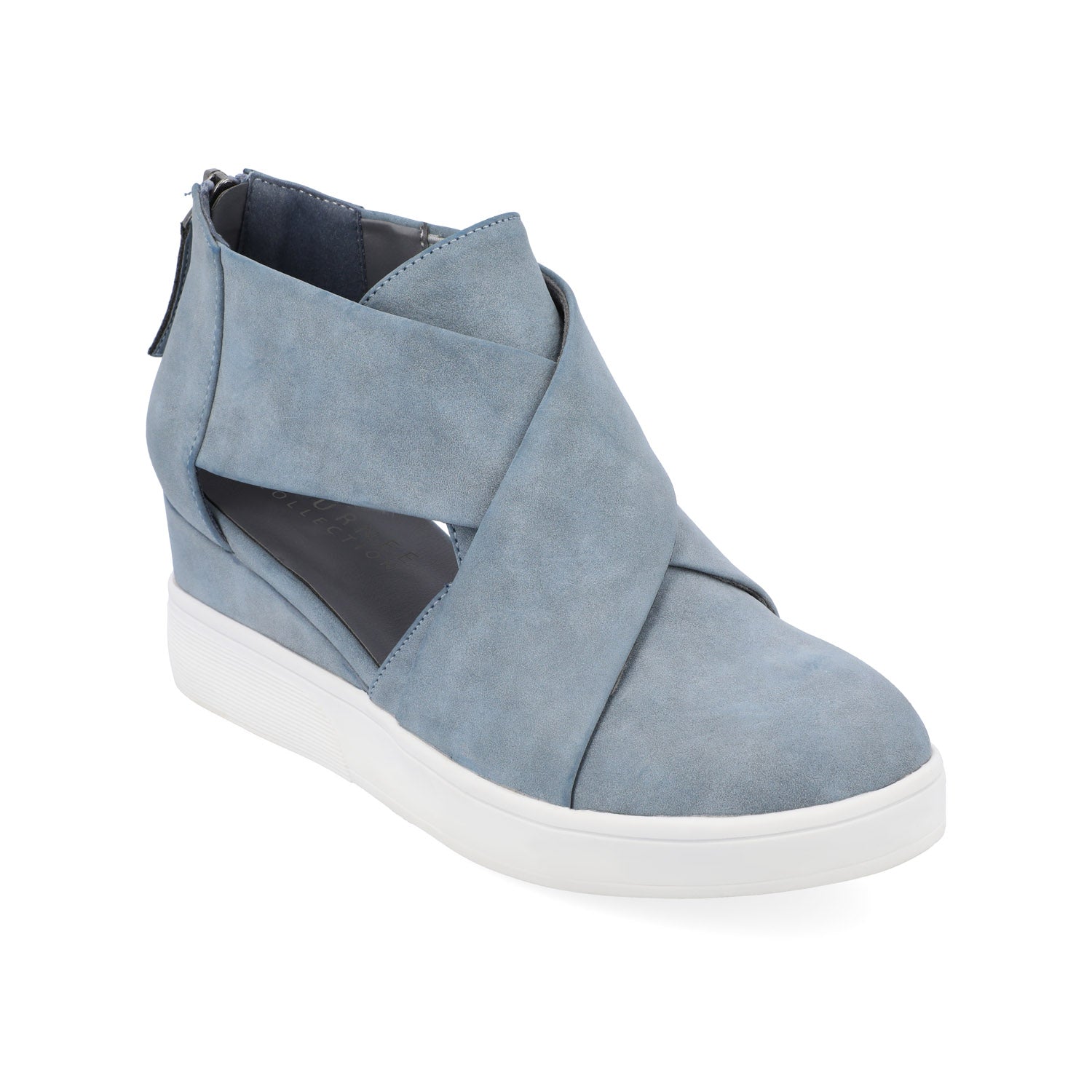 SEENA WEDGE SNEAKERS IN VEGAN LEATHER - Blue
