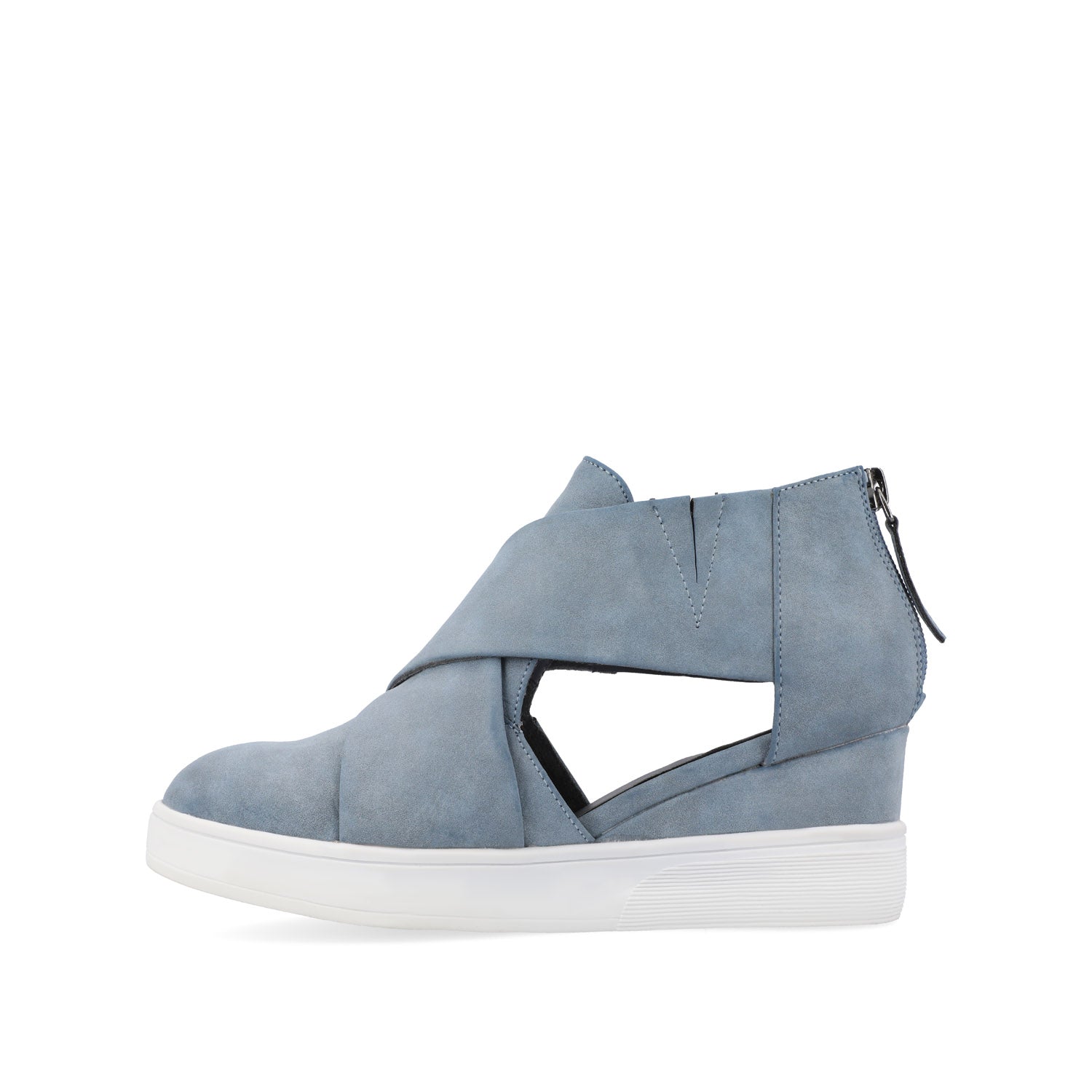 SEENA WEDGE SNEAKERS IN VEGAN LEATHER - Blue