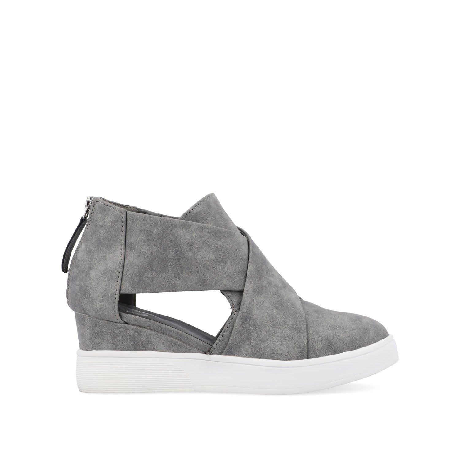 SEENA WEDGE SNEAKERS IN VEGAN LEATHER - Grey
