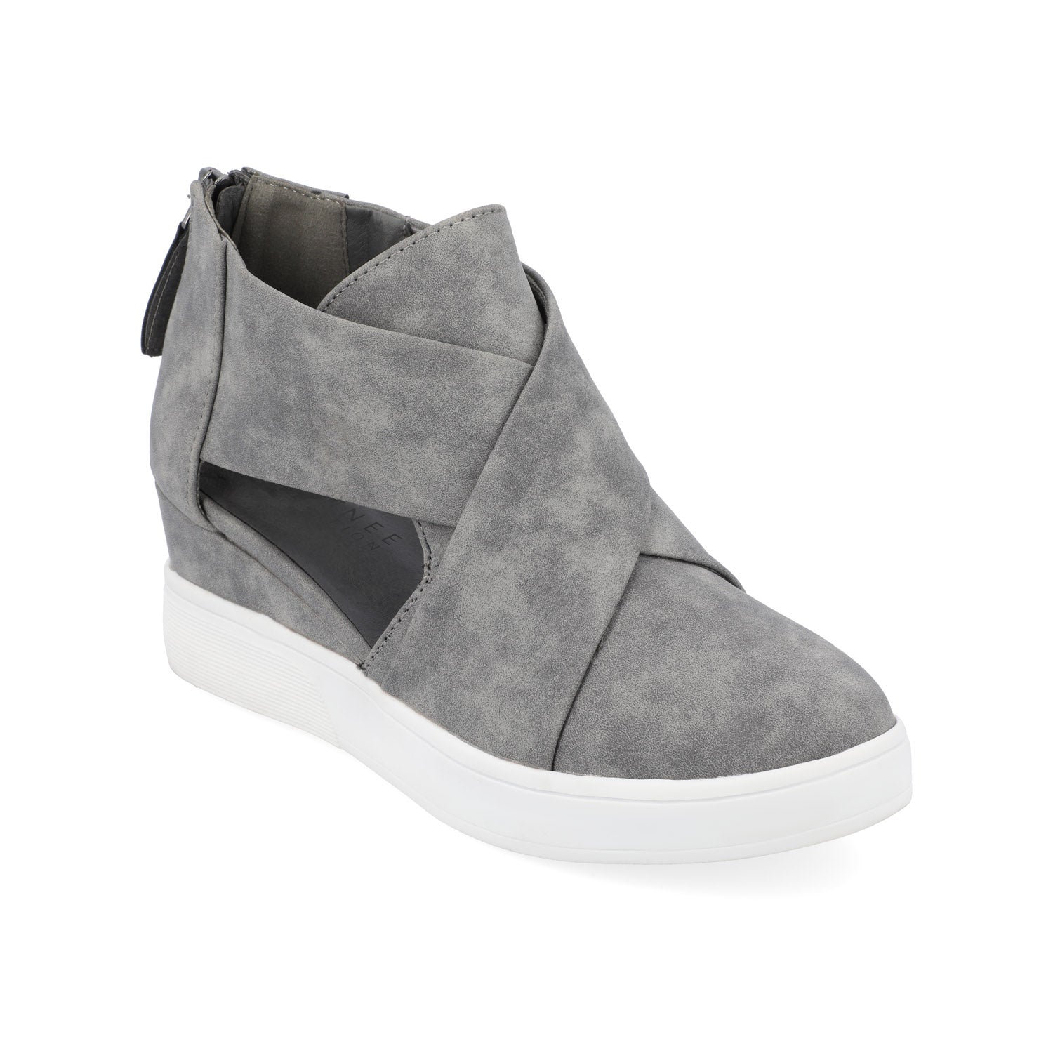 SEENA WEDGE SNEAKERS IN VEGAN LEATHER - Grey