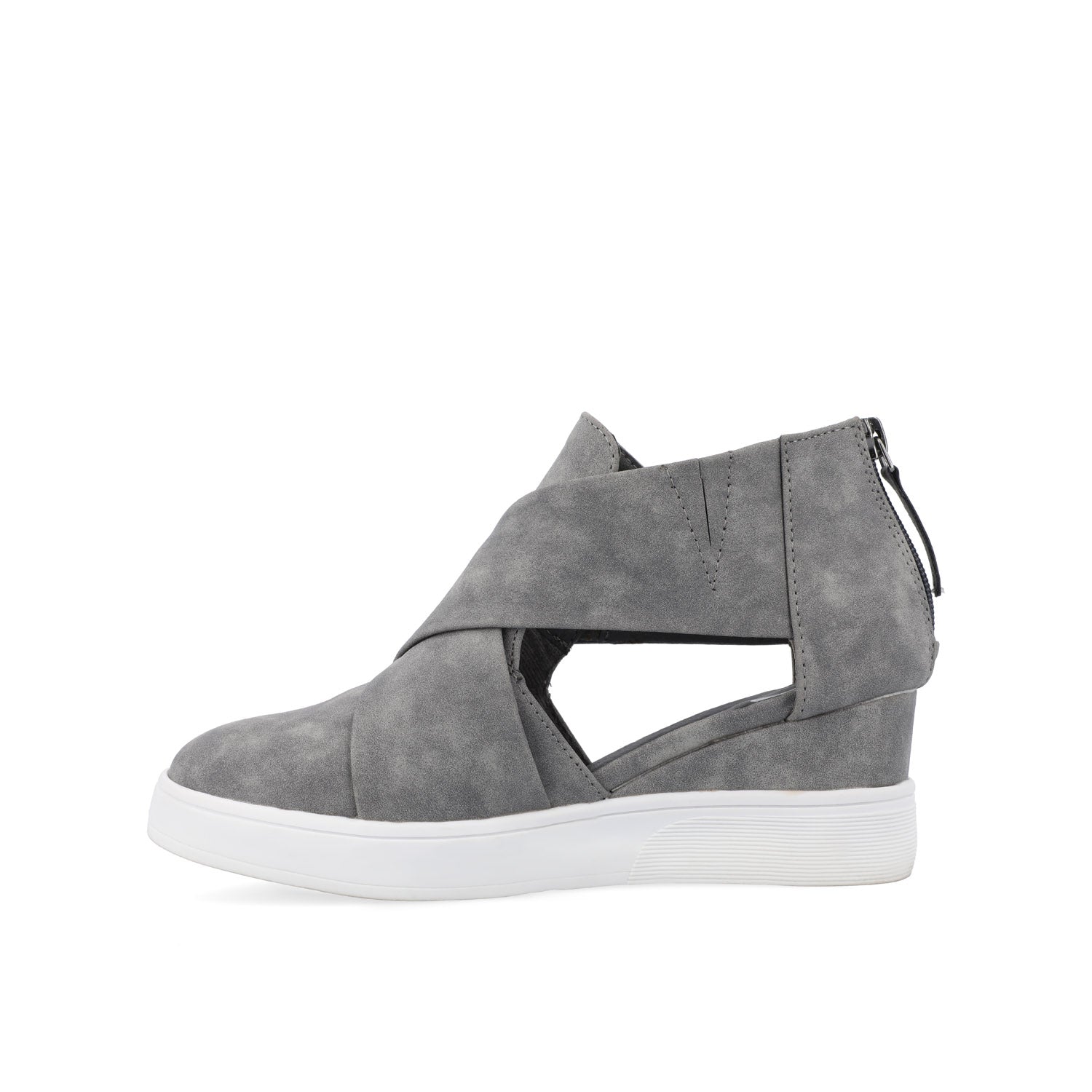 SEENA WEDGE SNEAKERS IN VEGAN LEATHER - Grey