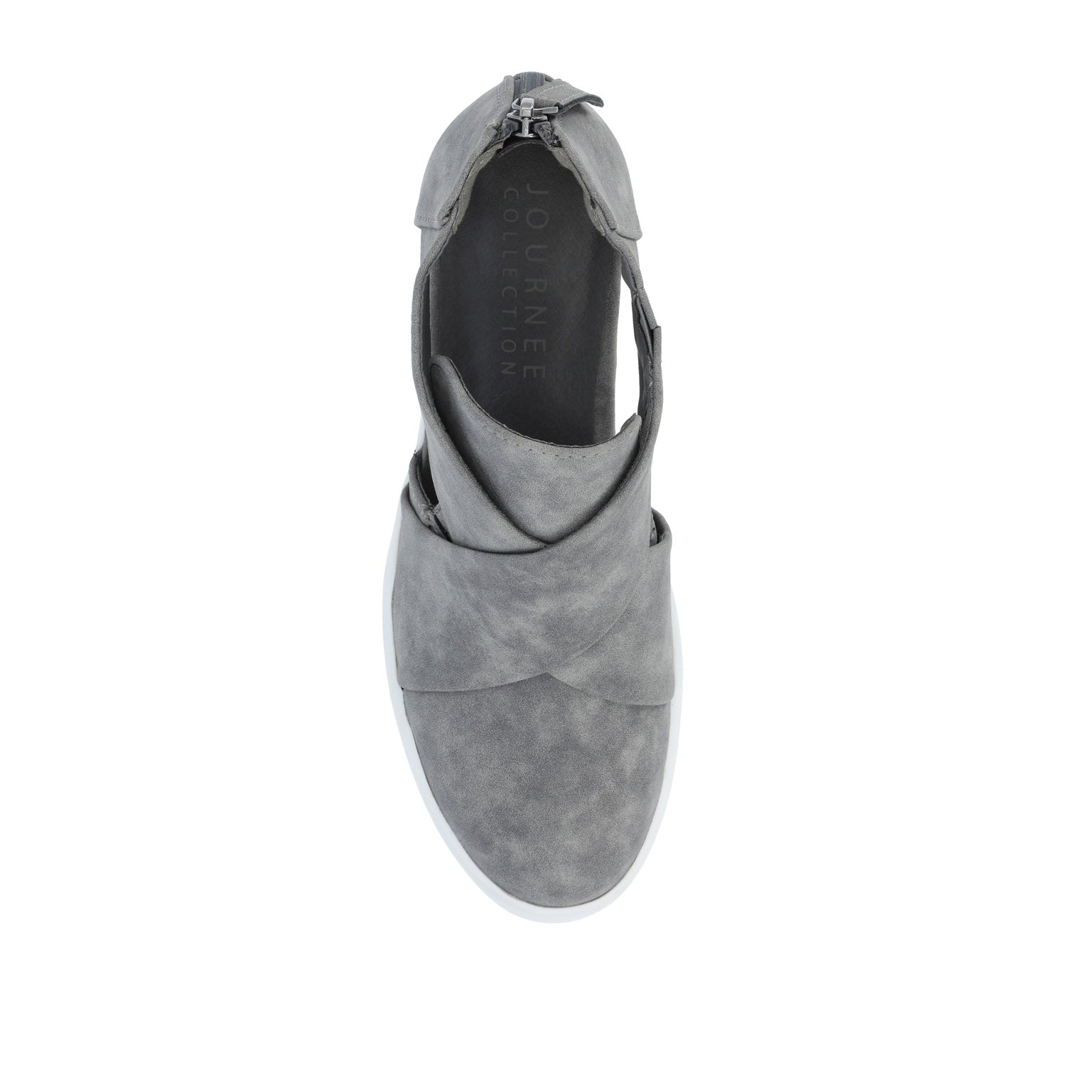 SEENA WEDGE SNEAKERS IN VEGAN LEATHER - Grey