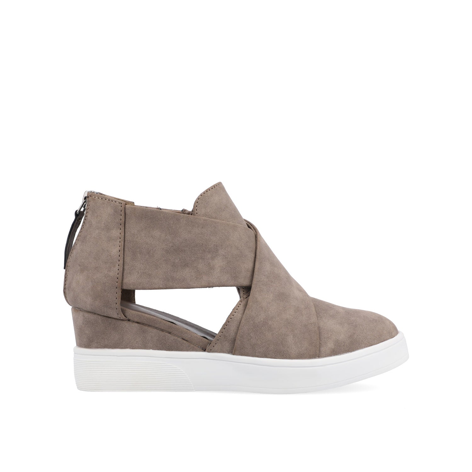 SEENA WEDGE SNEAKERS IN VEGAN LEATHER - Taupe