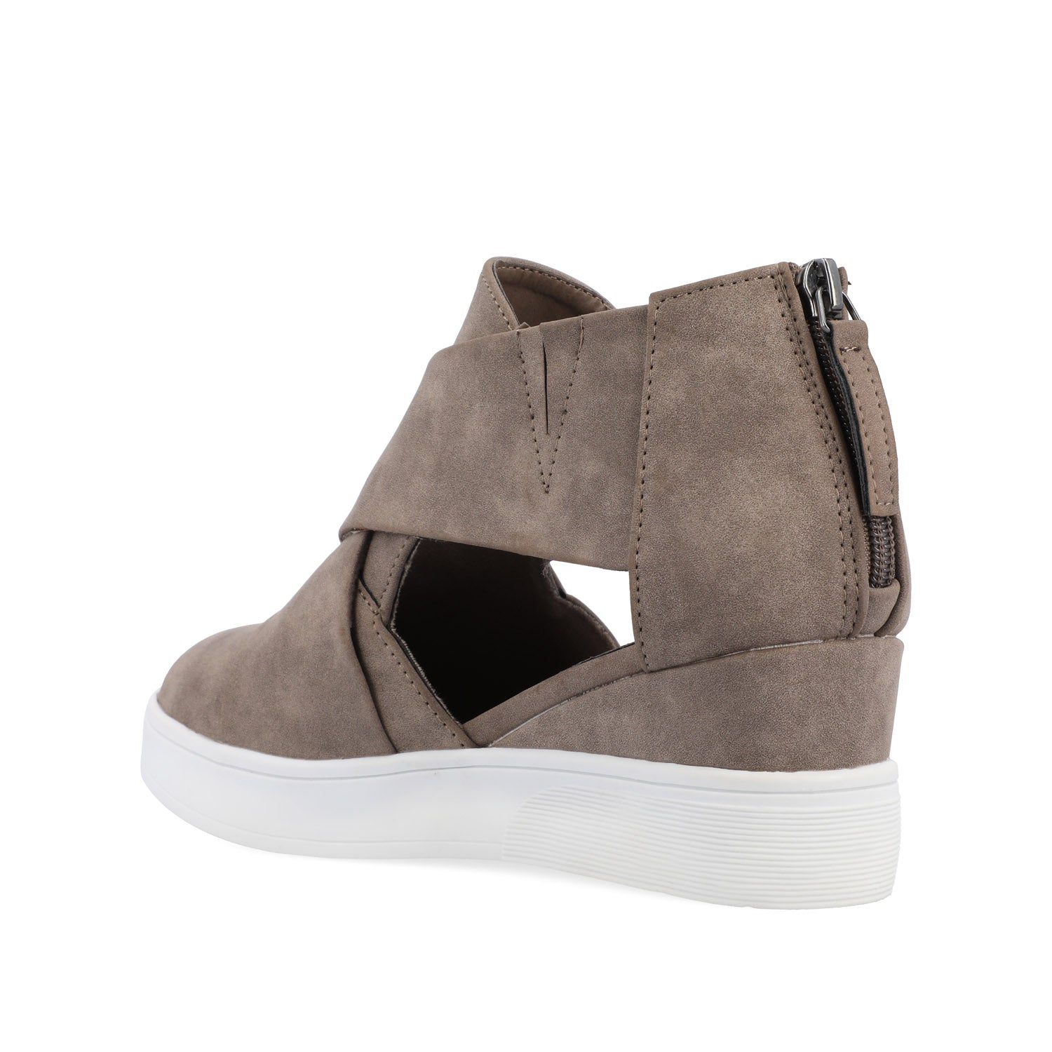 SEENA WEDGE SNEAKERS IN VEGAN LEATHER - Taupe