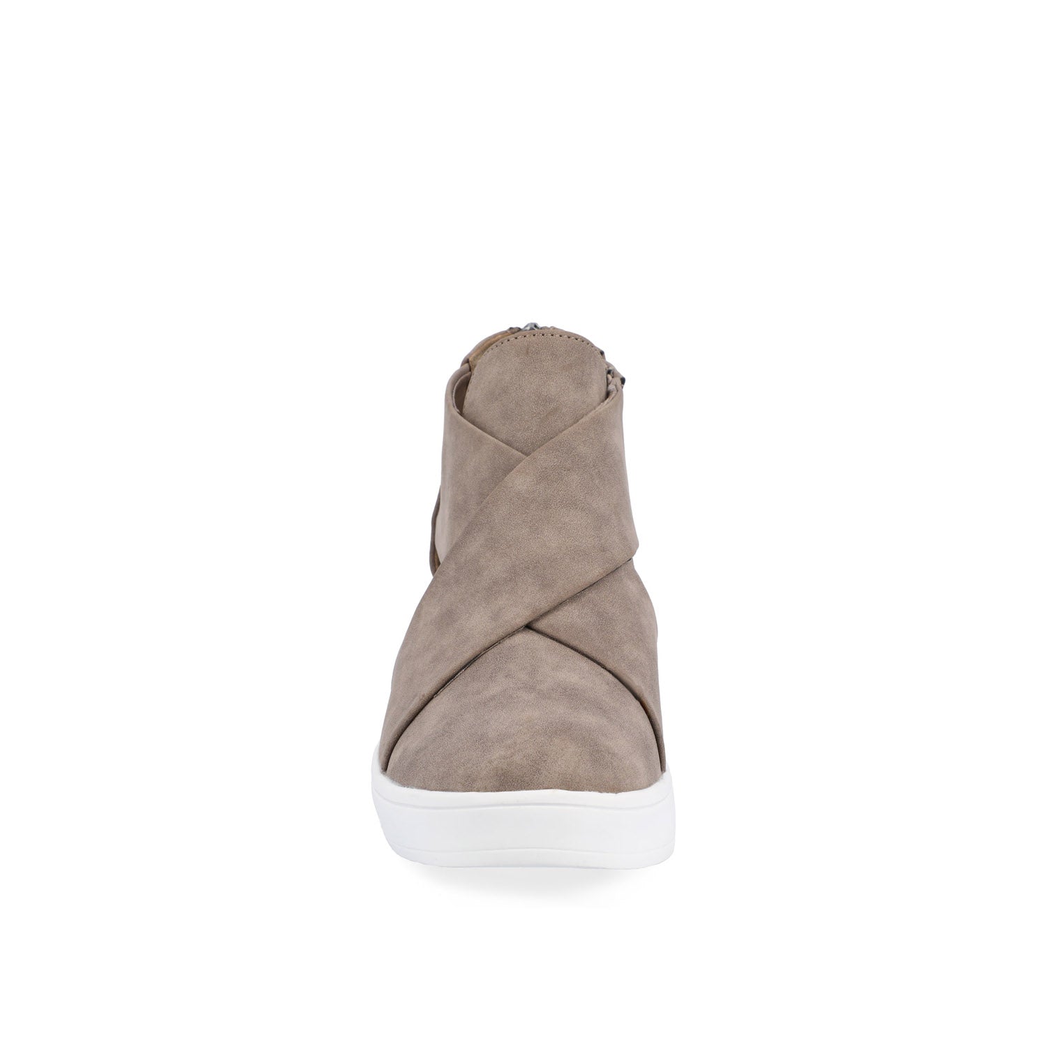 SEENA WEDGE SNEAKERS IN VEGAN LEATHER - Taupe