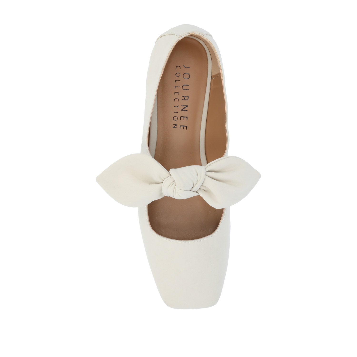 SERALINN BALLET MARY JANE FLATS IN FABRIC - Beige