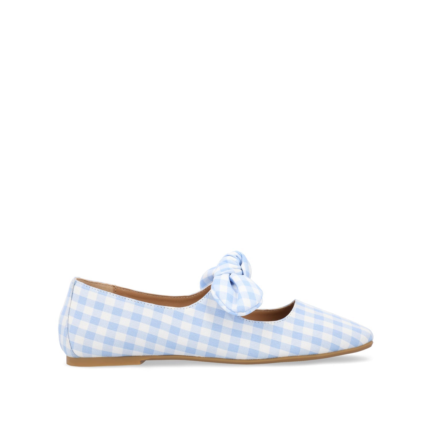 SERALINN BALLET MARY JANE FLATS IN FABRIC - Blue Plaid 2