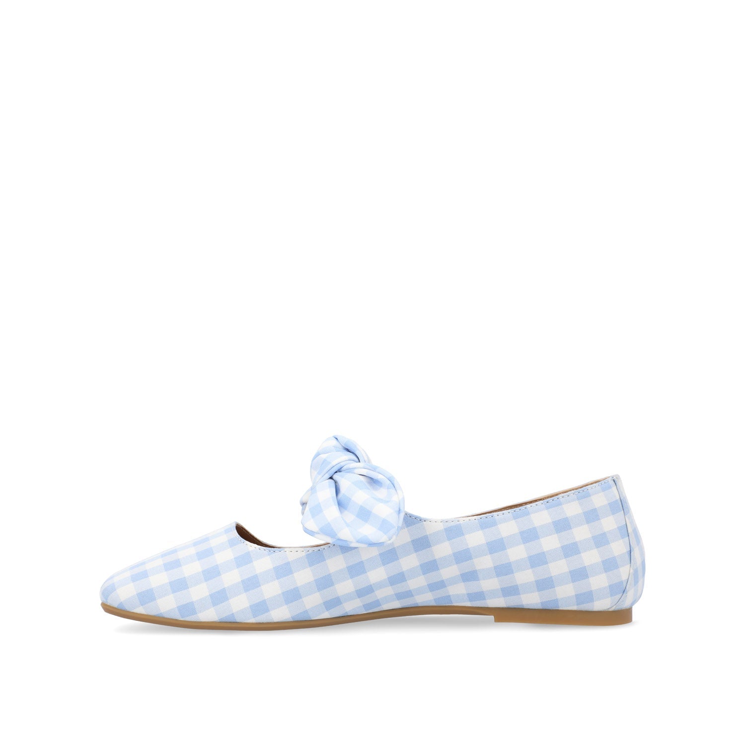 SERALINN BALLET MARY JANE FLATS IN FABRIC - Blue Plaid 2