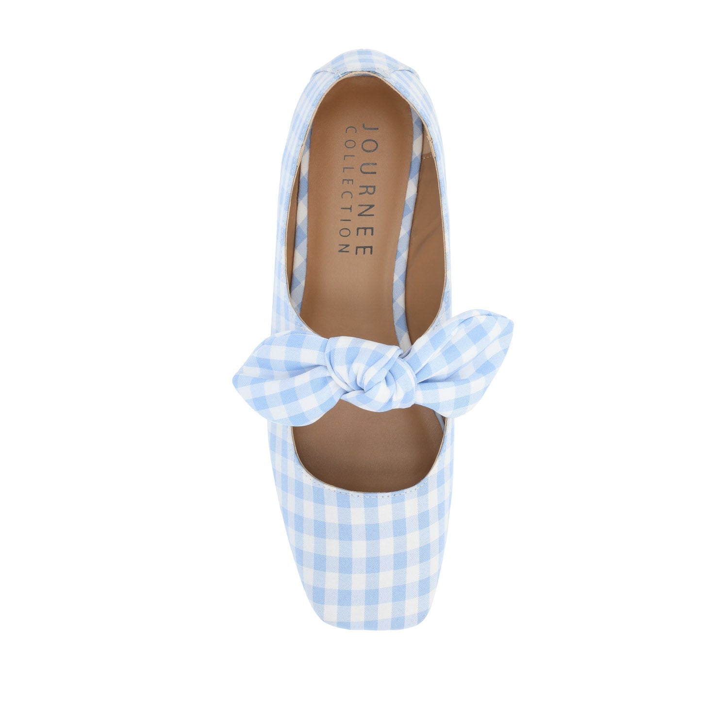 SERALINN BALLET MARY JANE FLATS IN FABRIC - Blue Plaid 2