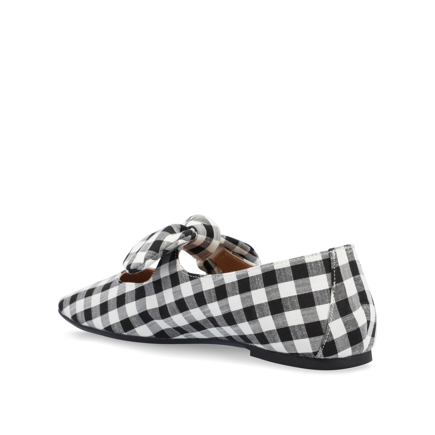SERALINN BALLET MARY JANE FLATS IN FABRIC - Black Plaid 2