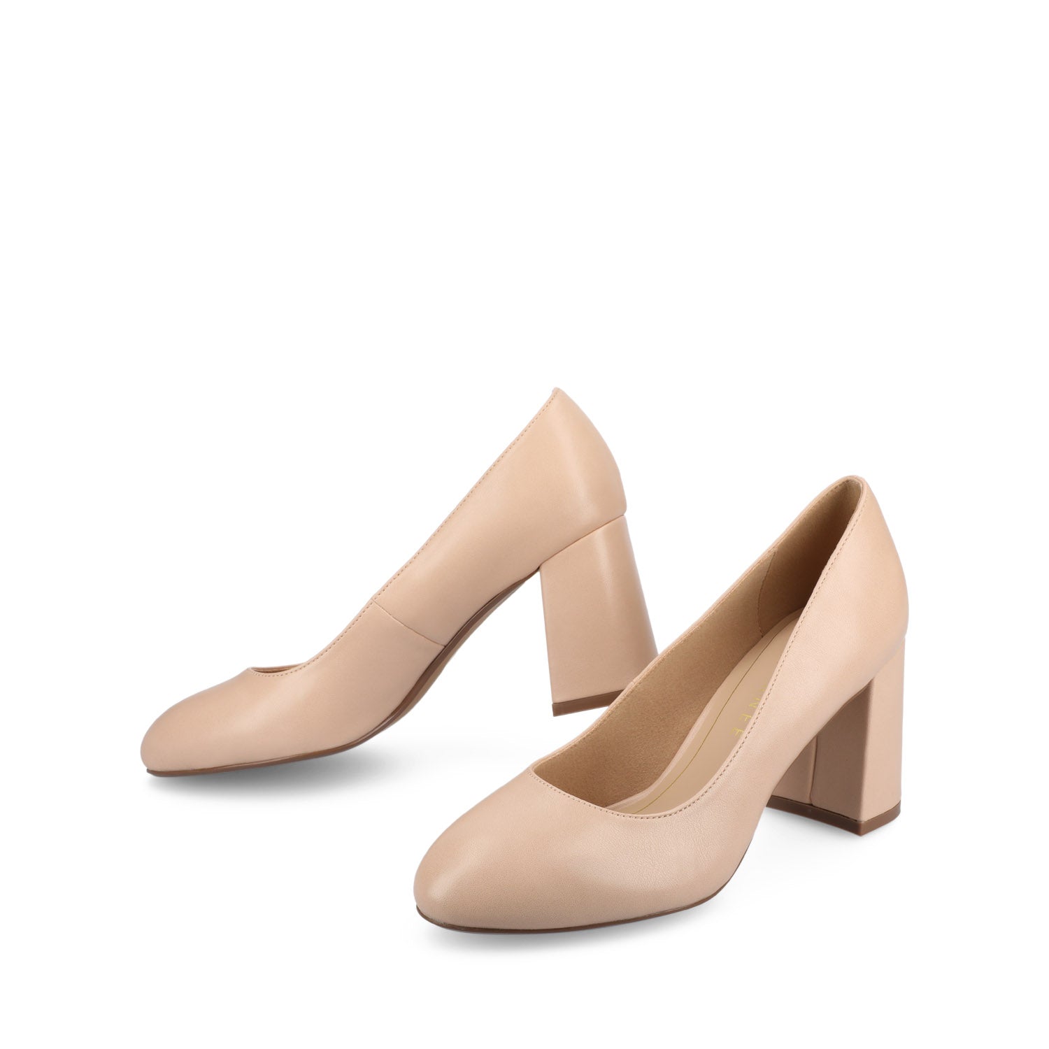 SERAPHINA BLOCK PUMP HEELS - Blush PU