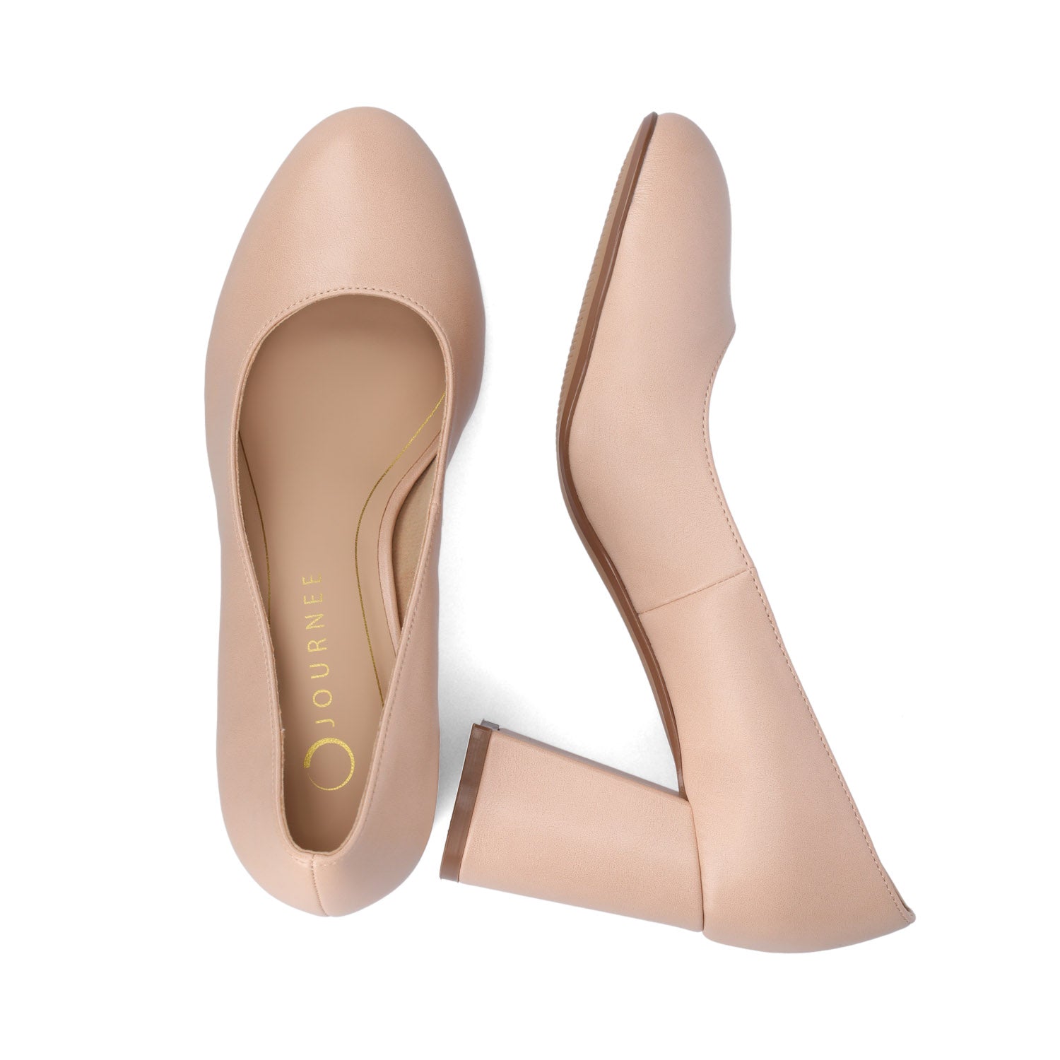SERAPHINA BLOCK PUMP HEELS - Blush PU