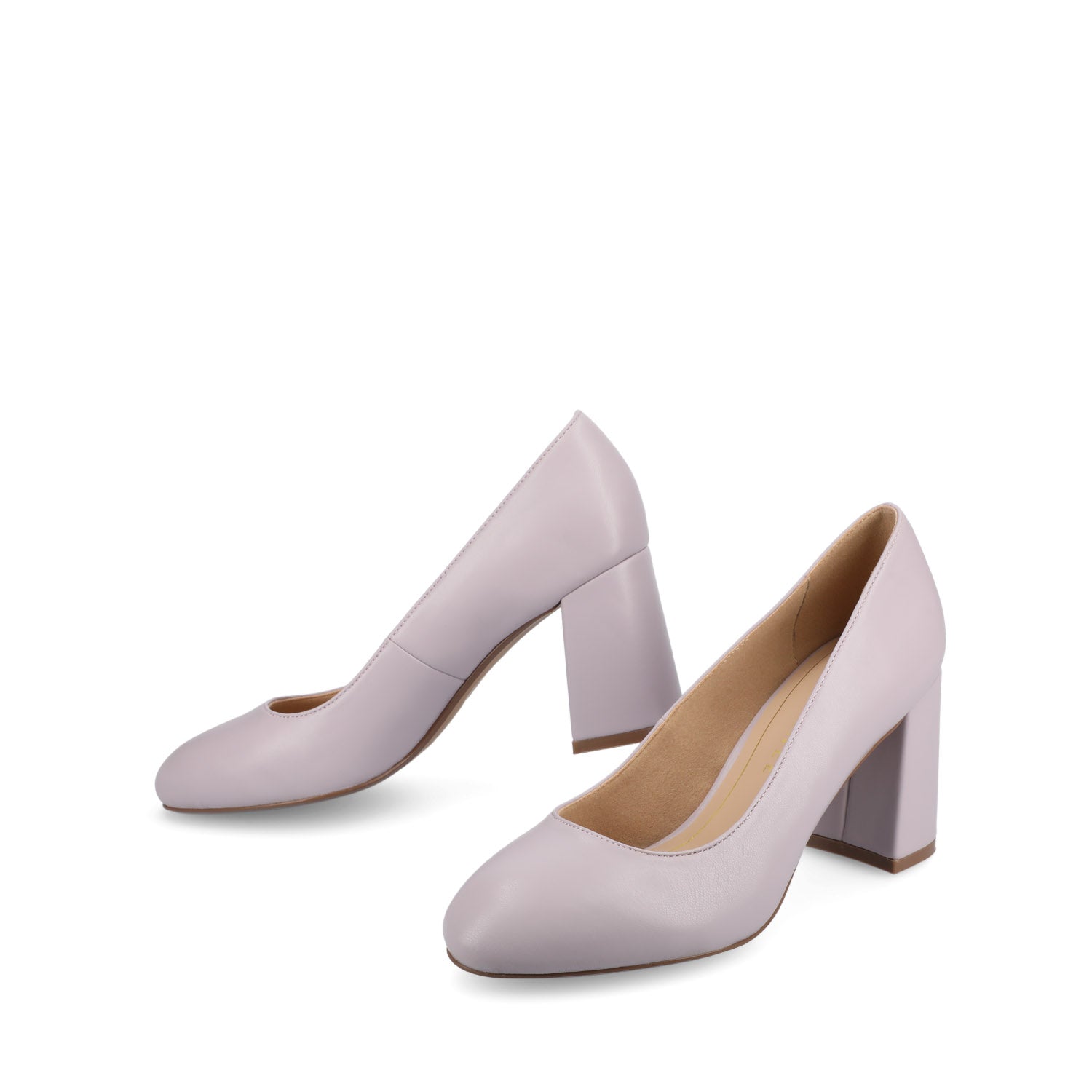 SERAPHINA BLOCK PUMP HEELS - Lilac PU