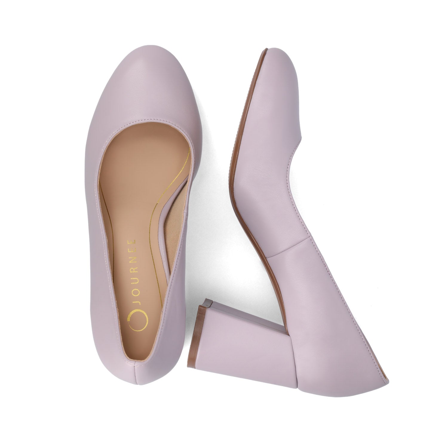 SERAPHINA BLOCK PUMP HEELS - Lilac PU