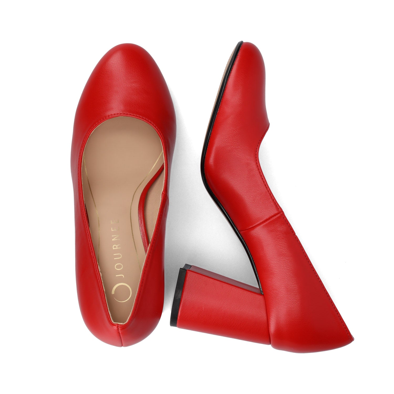 SERAPHINA BLOCK PUMP HEELS - Red PU