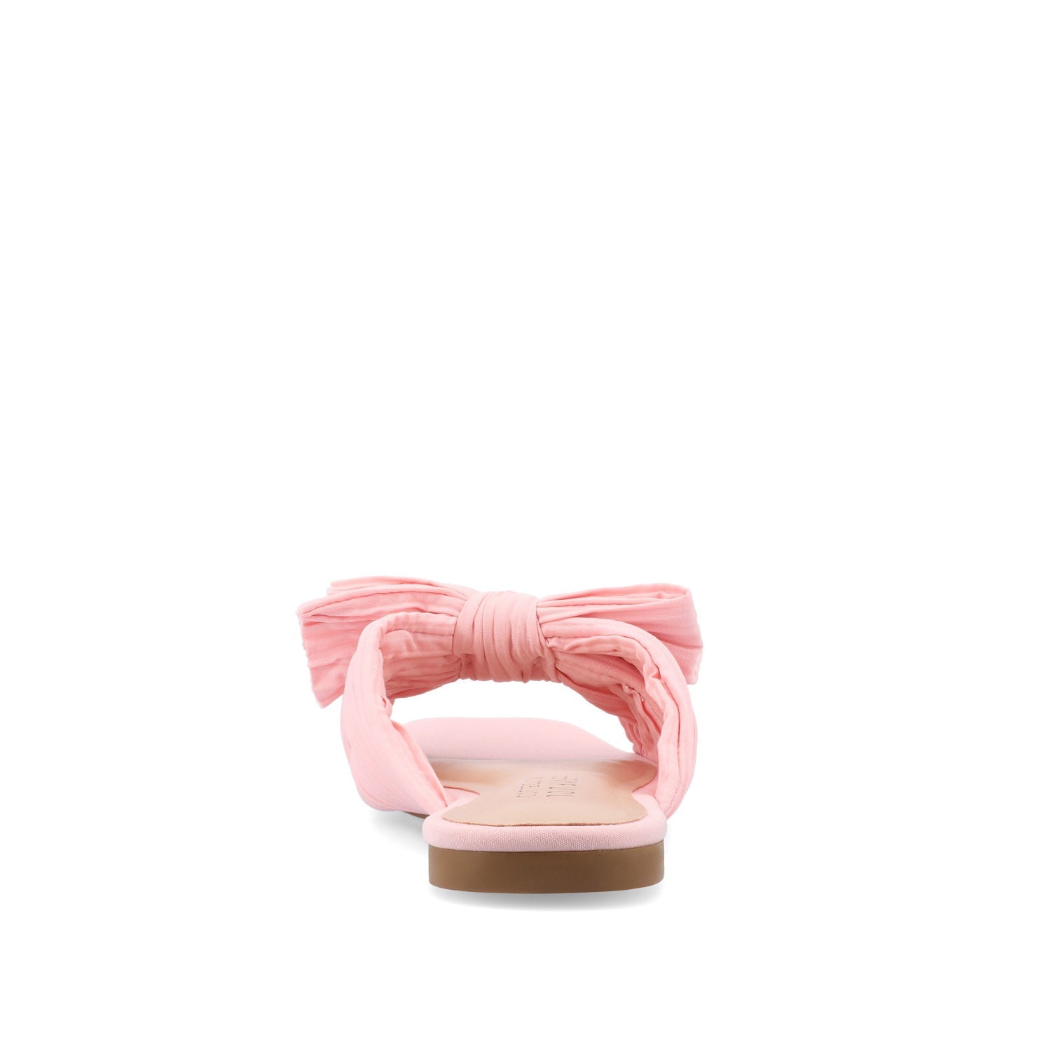 SERLINA PLEATED SLIDE SANDALS IN FOIL - Pink