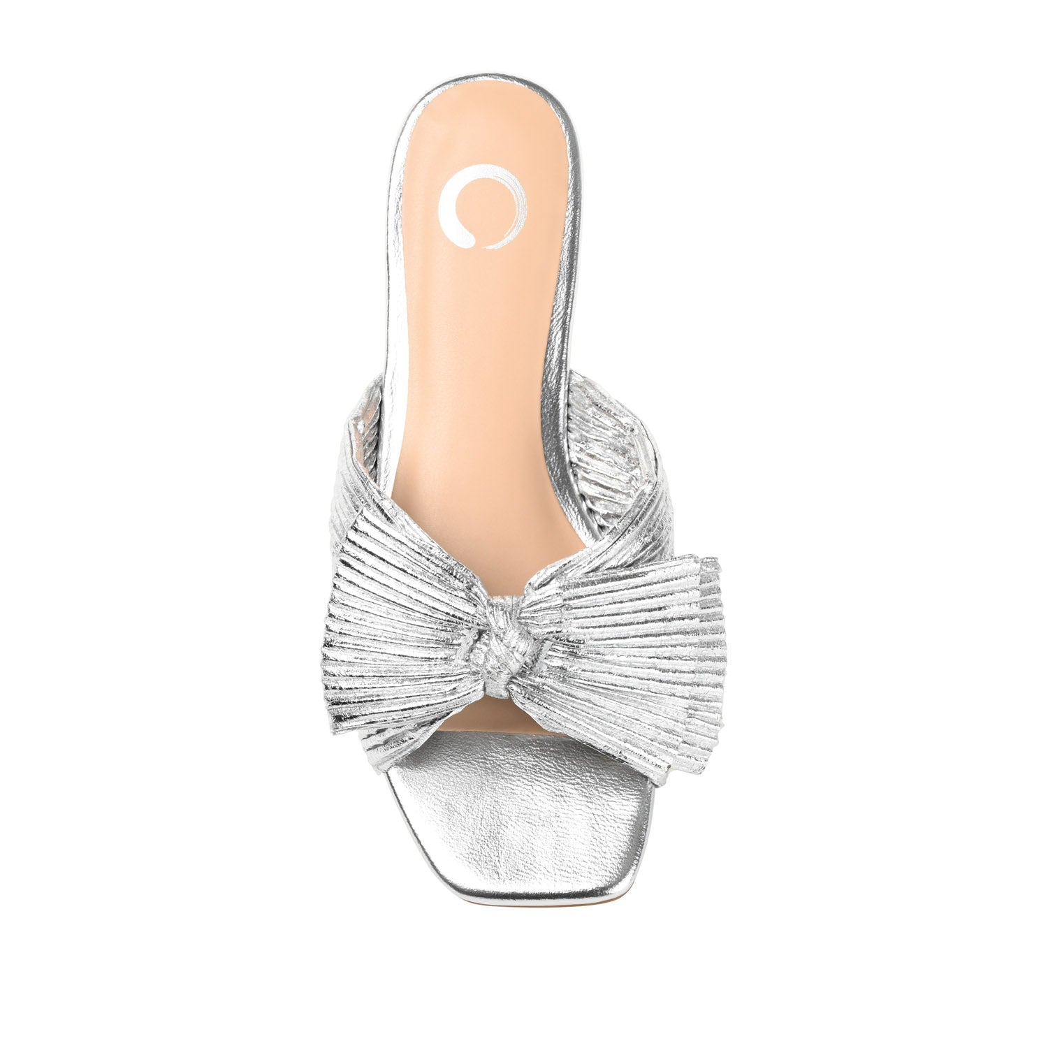 SERLINA PLEATED SLIDE SANDALS IN FOIL - Silver PU 2