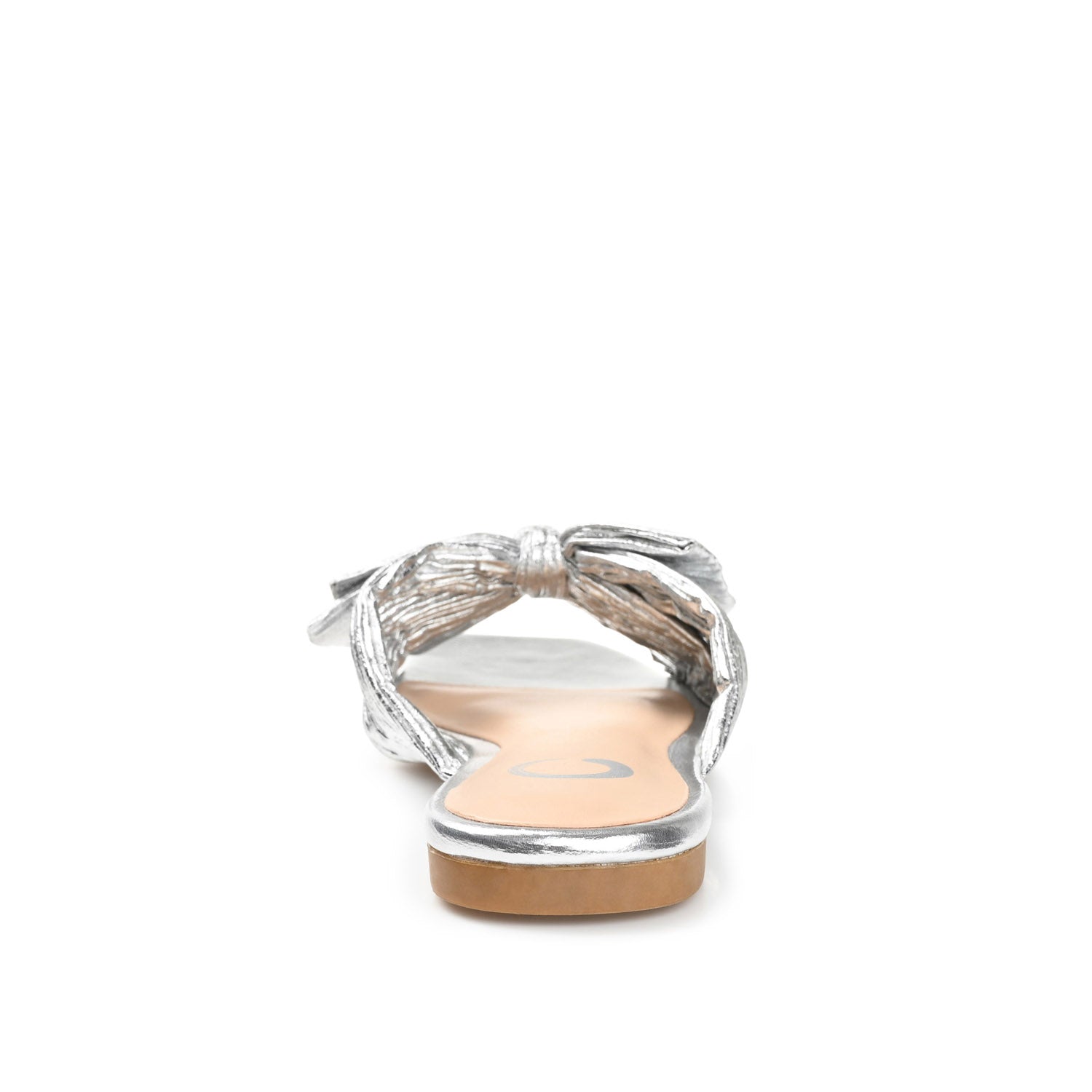 SERLINA PLEATED SLIDE SANDALS IN FOIL - Silver PU 2