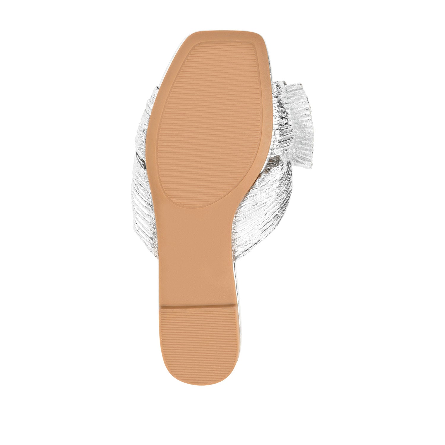 SERLINA PLEATED SLIDE SANDALS IN FOIL - Silver PU 2