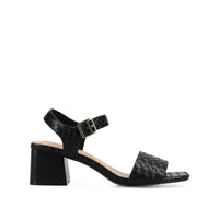 SHAINA OPEN TOE HEELS - Black Woven