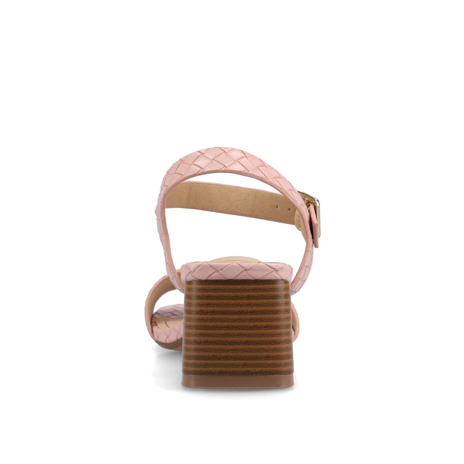 SHAINA OPEN TOE HEELS - Pink Woven