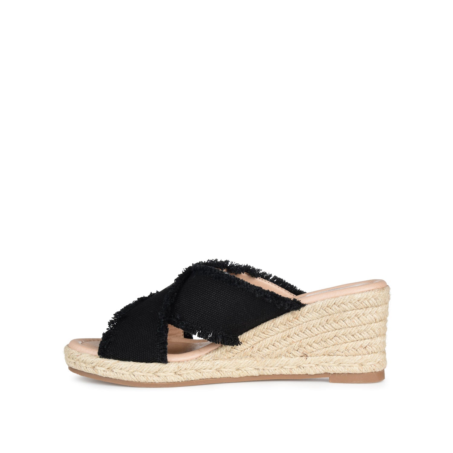 SHANNI ESPADRILLE WEDGE HEELED SANDALS - Black