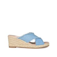 SHANNI ESPADRILLE WEDGE HEELED SANDALS - Light Denim