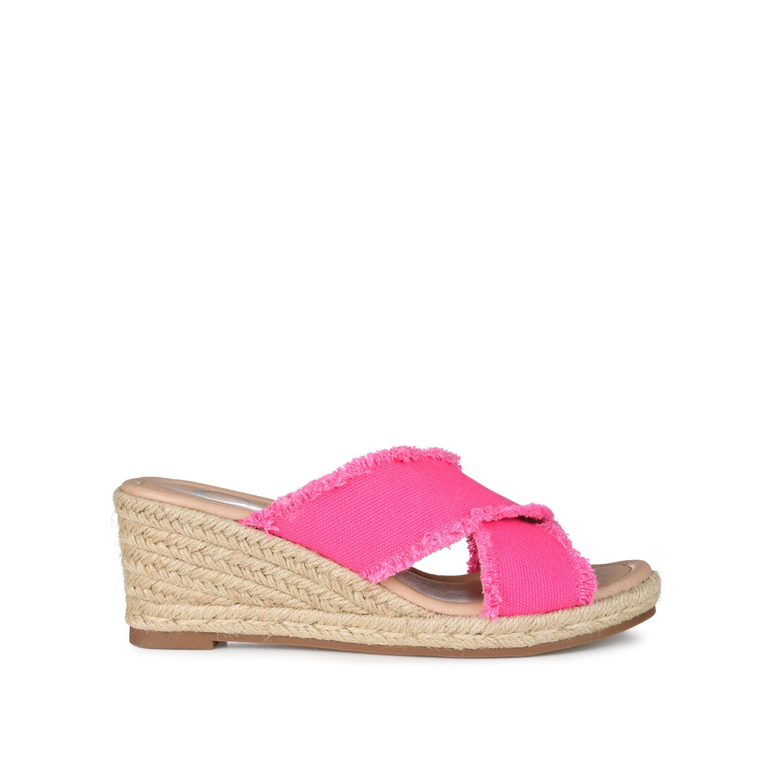 SHANNI ESPADRILLE WEDGE HEELED SANDALS - Fuchsia