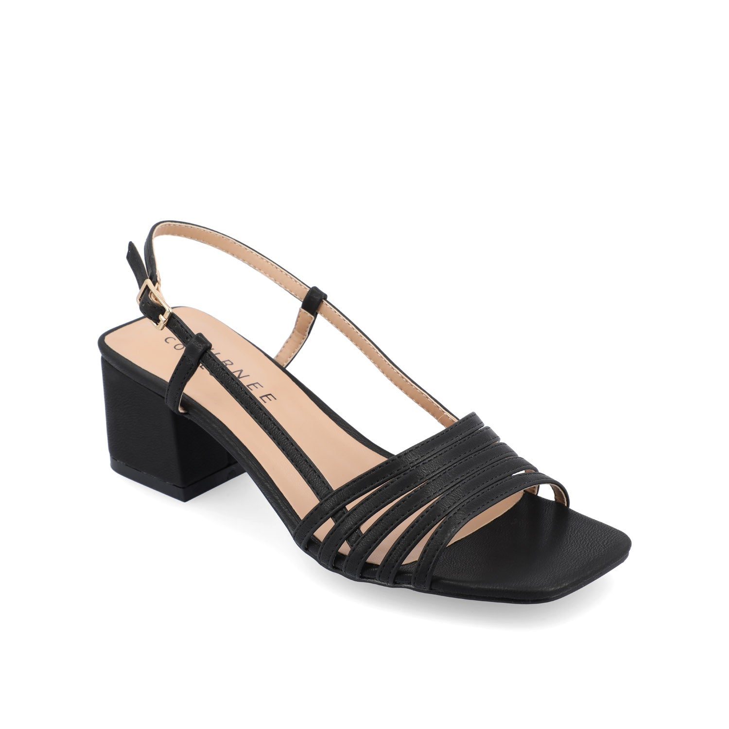 SHAYANA STRAPPY HEELS IN VEGAN LEATHER - Black