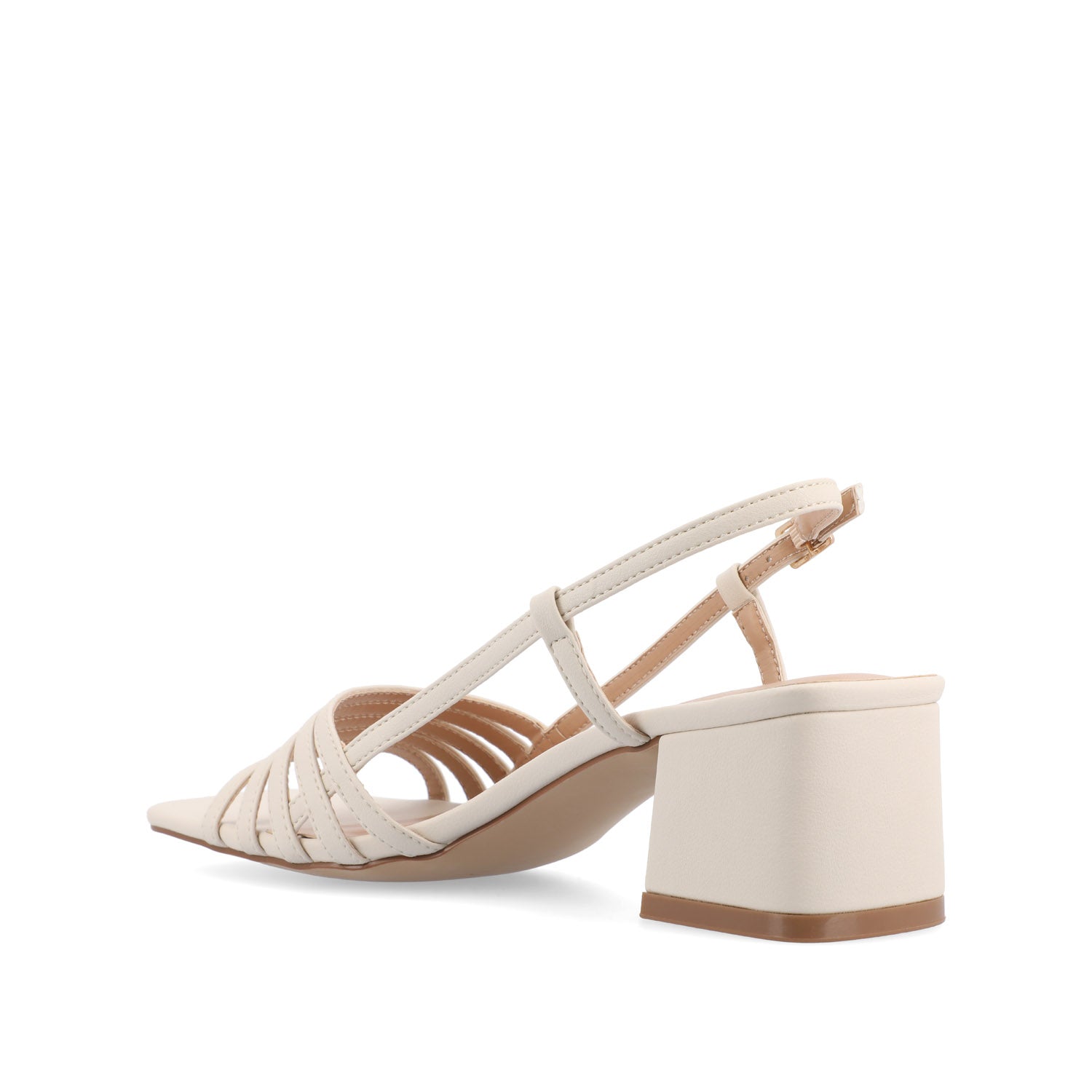 SHAYANA STRAPPY HEELS IN VEGAN LEATHER - Bone