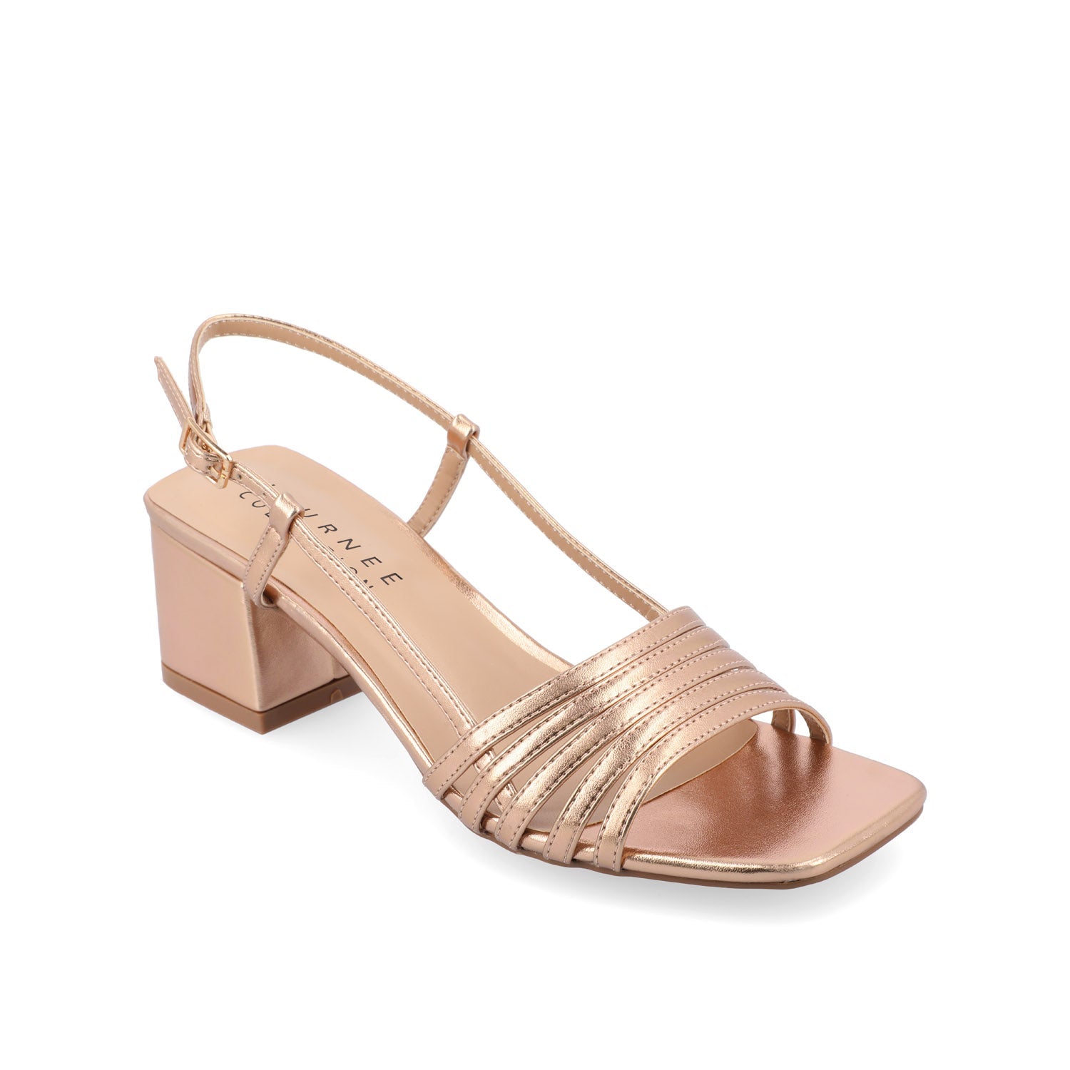 SHAYANA STRAPPY HEELS IN VEGAN LEATHER - Champagne PU