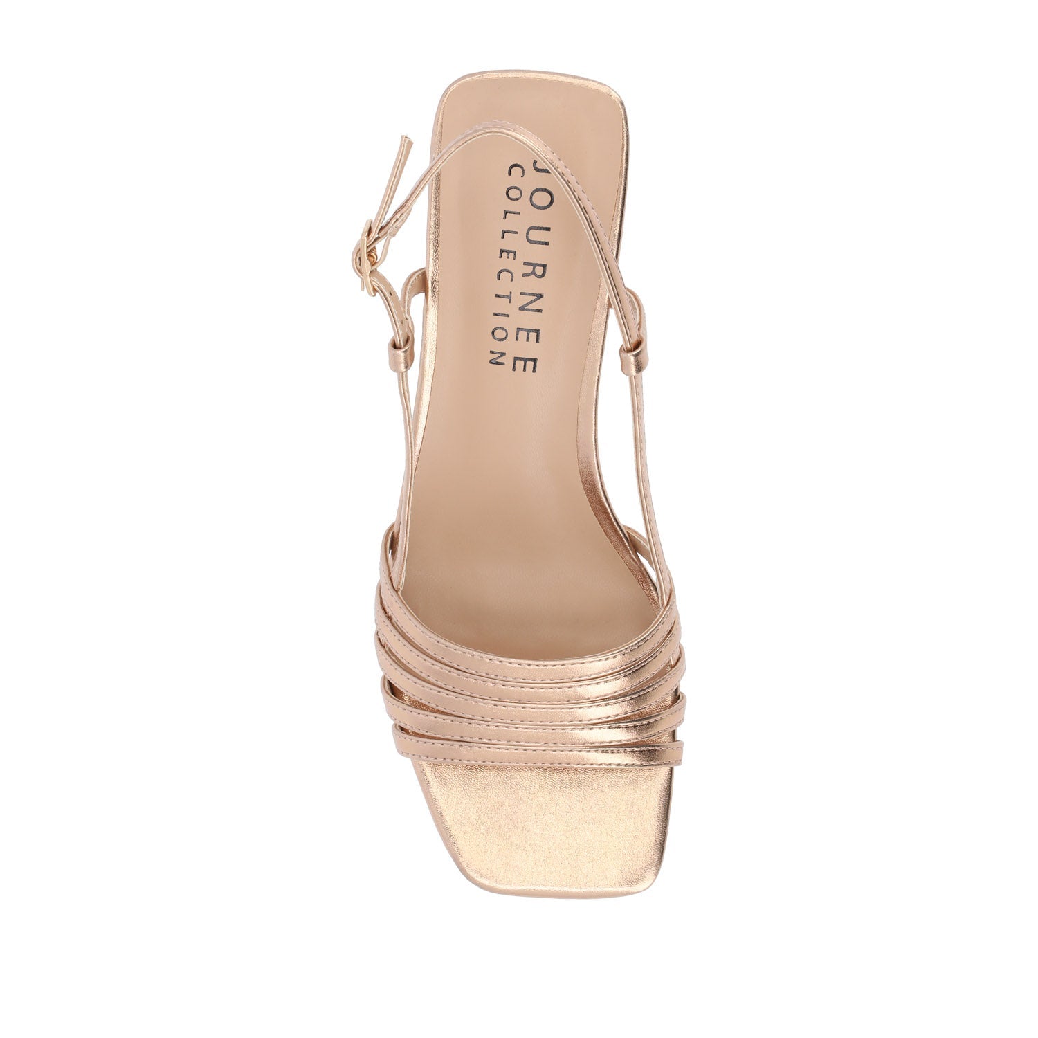 SHAYANA STRAPPY HEELS IN VEGAN LEATHER IN WIDE - Rose Gold