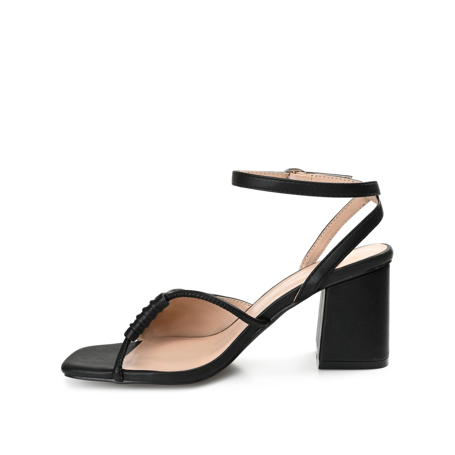 SHILLO STRAPPY BLOCK HEELS IN VEGAN LEATHER - Black