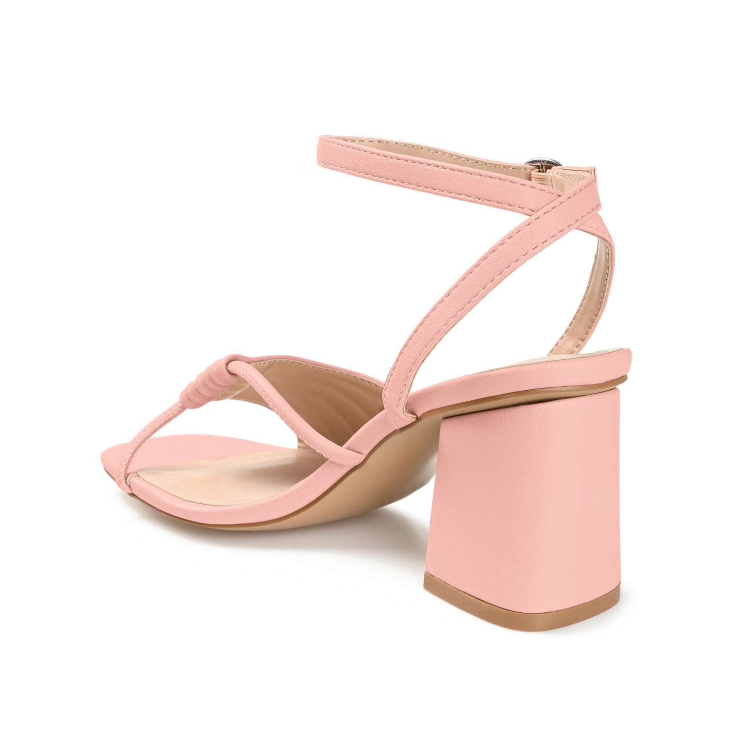 SHILLO STRAPPY BLOCK HEELS IN VEGAN LEATHER - Rose