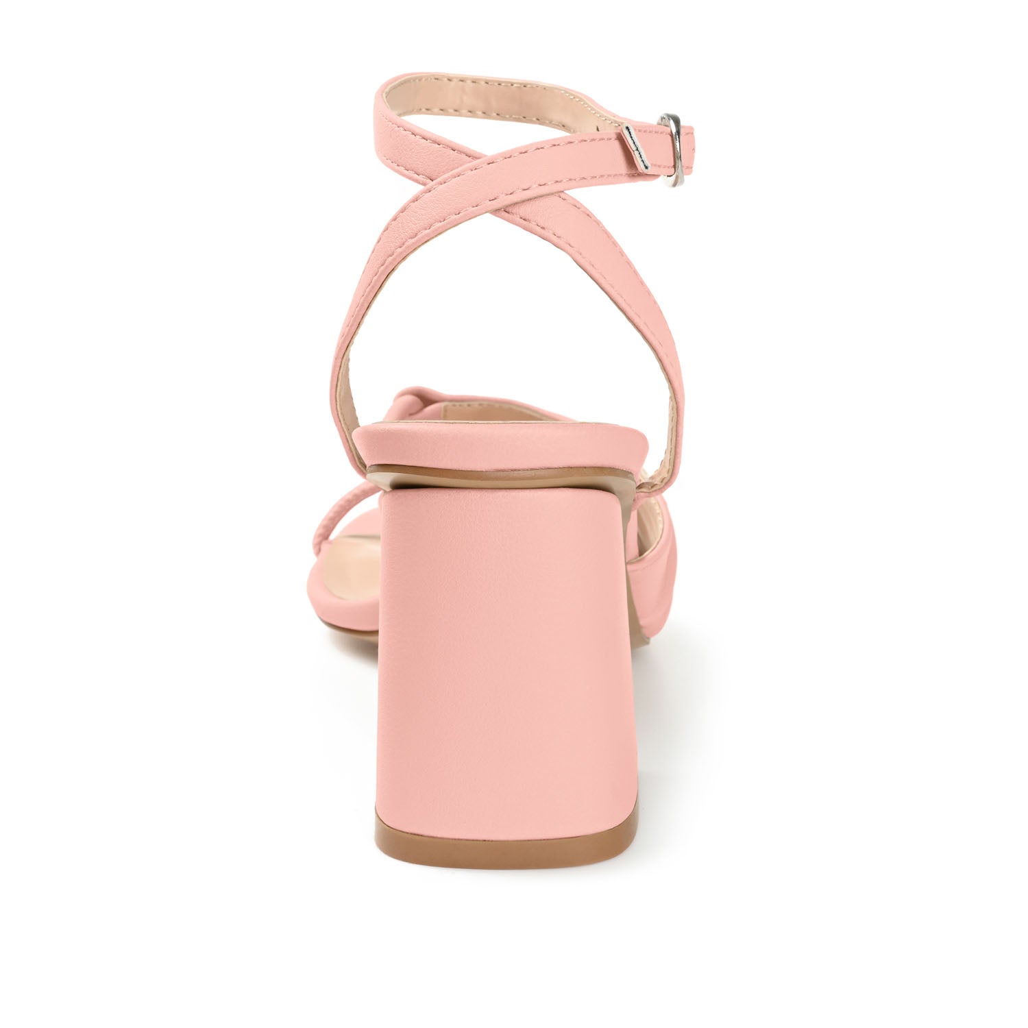 SHILLO STRAPPY BLOCK HEELS IN VEGAN LEATHER - Rose