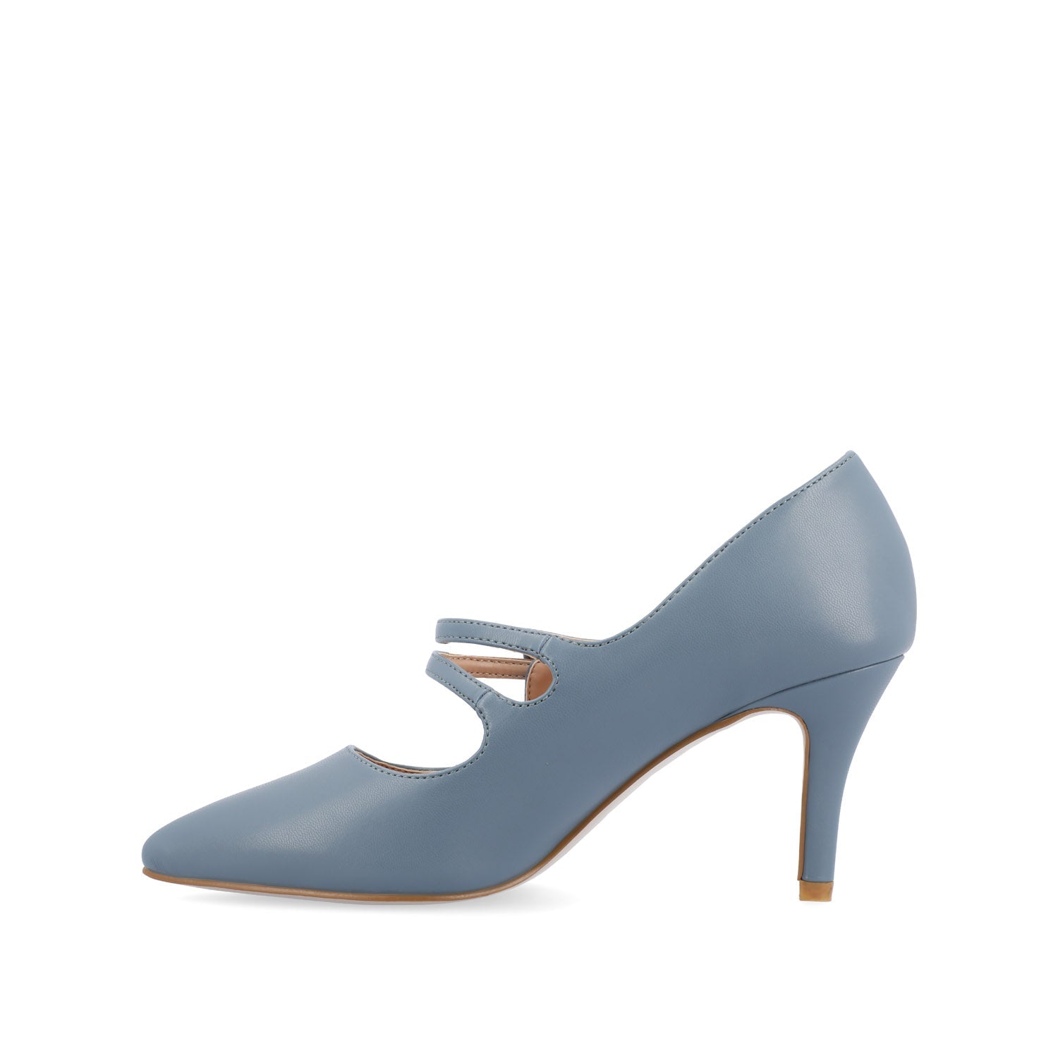 SIDNEY STILETTO PUMP HEELS IN VEGAN LEATHER - Blue