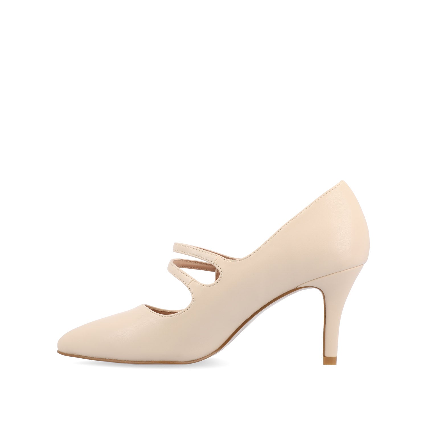 SIDNEY STILETTO PUMP HEELS IN VEGAN LEATHER - Ivory