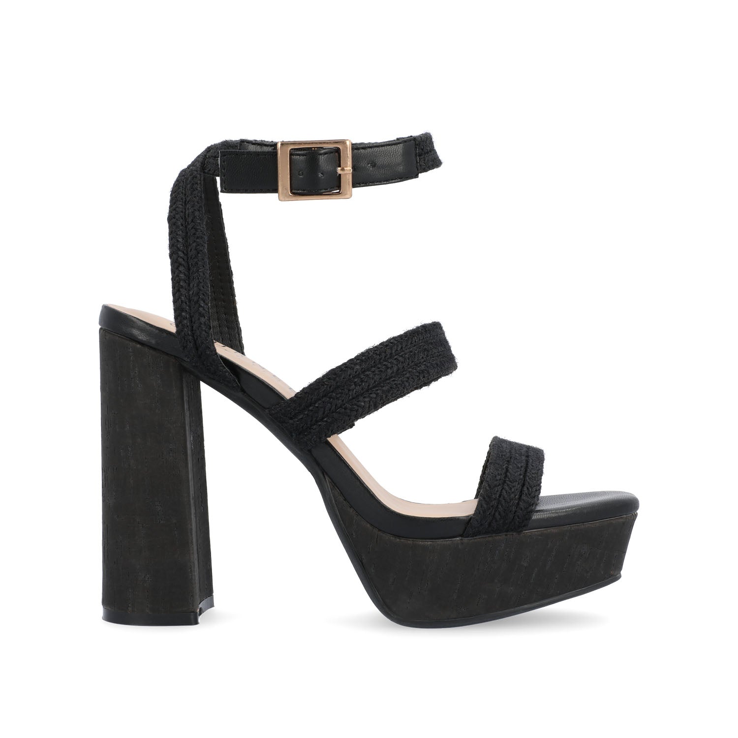 SIENNE HEELED SANDALS IN ROPE - Black