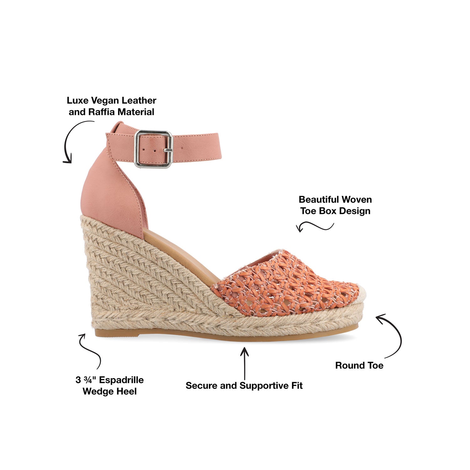 SIERRA WEDGE SANDALS IN VEGAN LEATHER