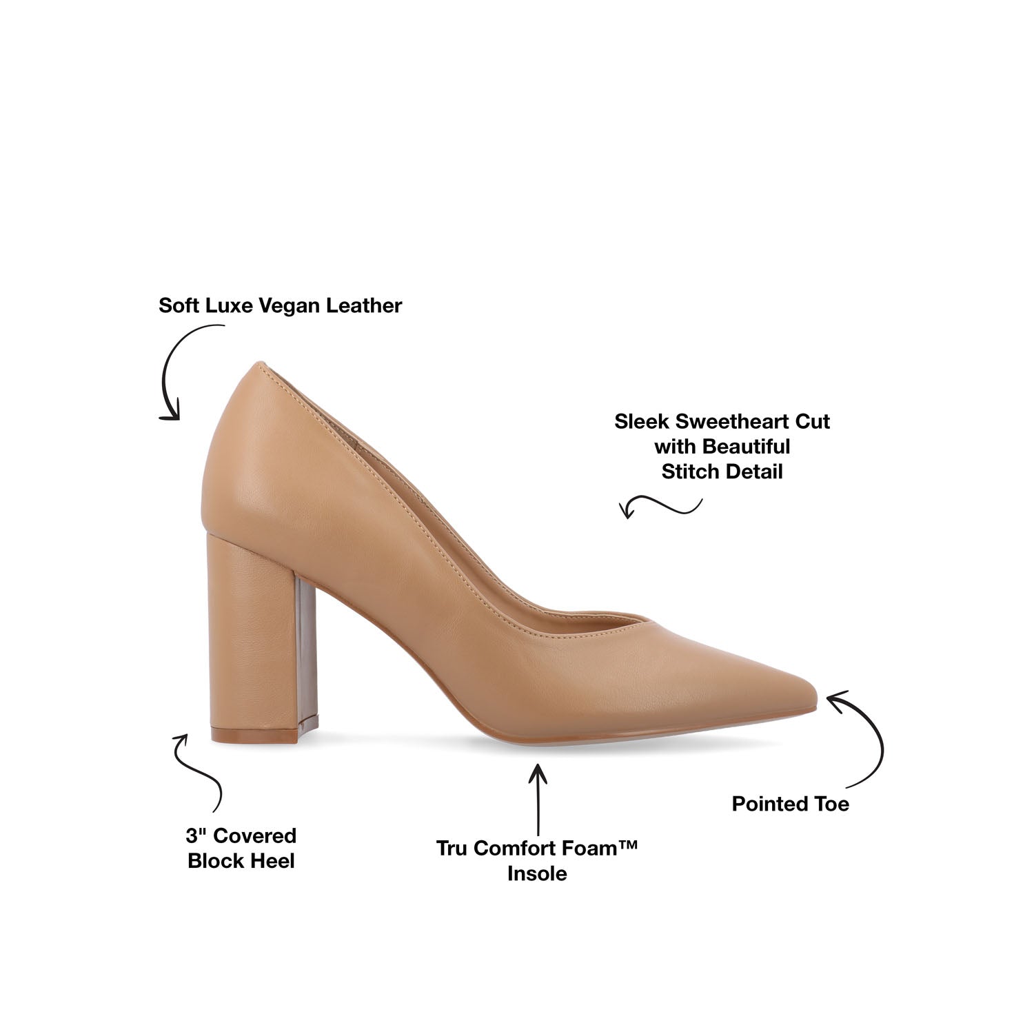 SIMONNE WARM SHADE PUMP HEELS IN NARROW - Caramel