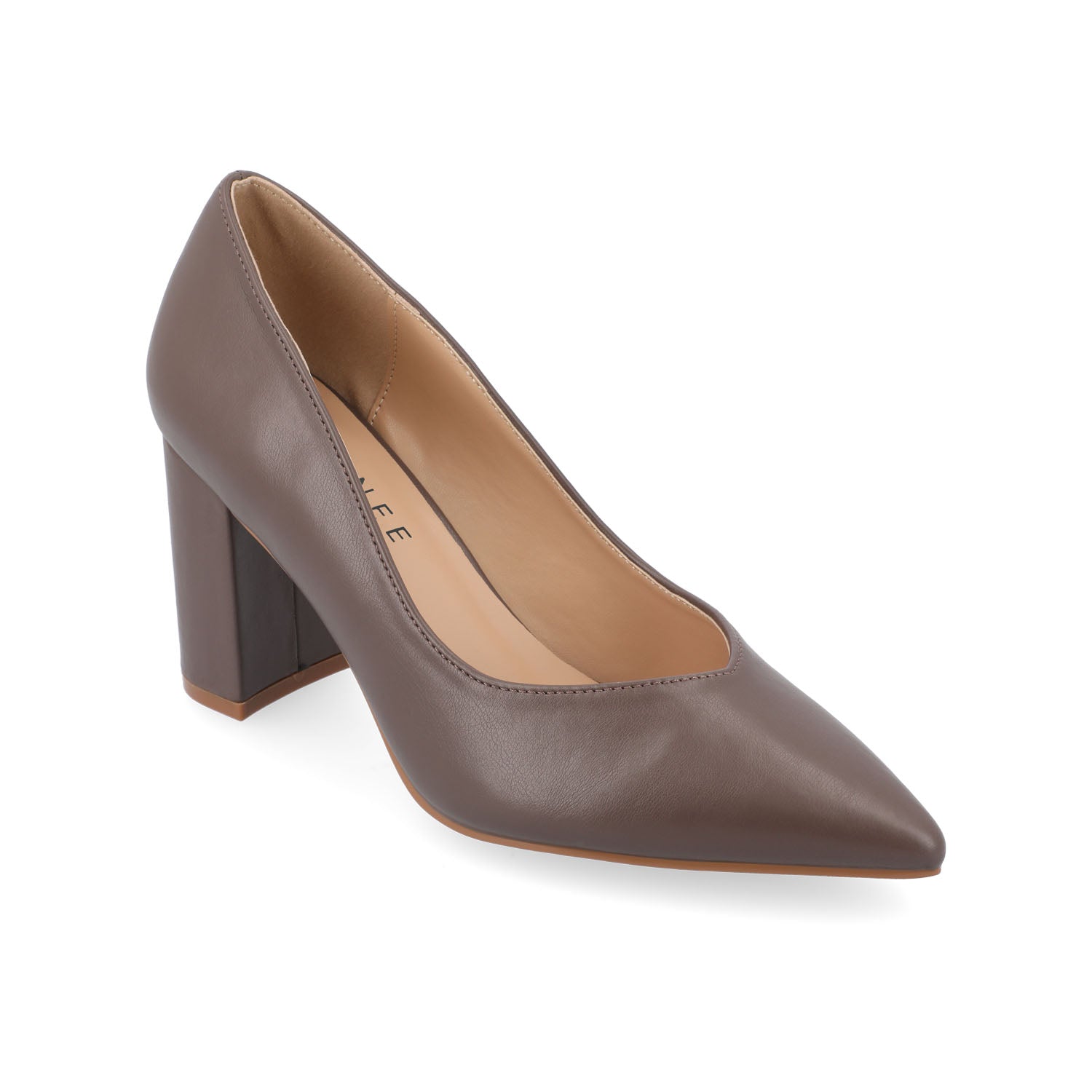 SIMONNE PUMP HEELS IN WARM SHADES - Truffle