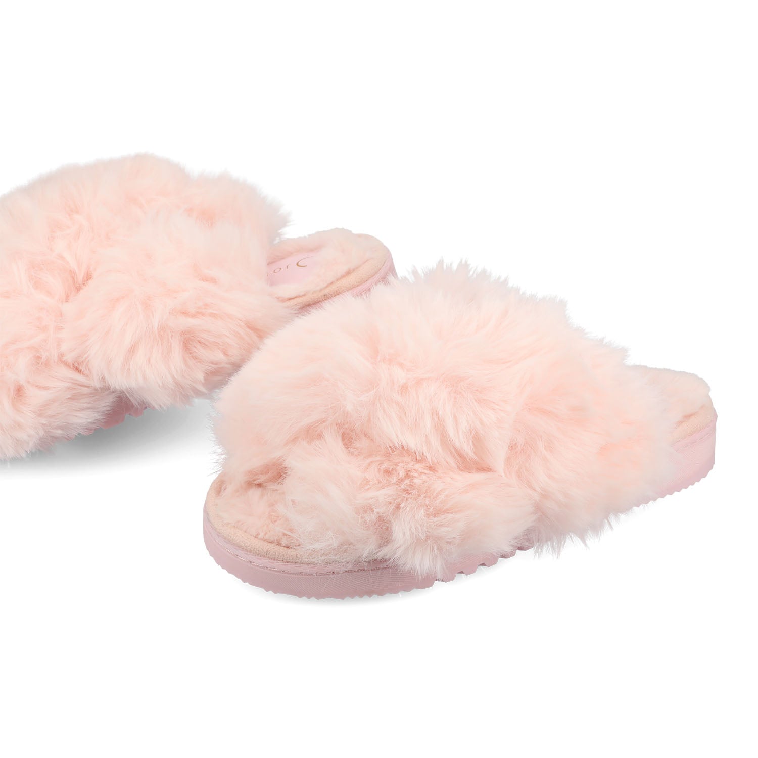SKYLAH SLIPPERS IN FAUX FUR - Pink Faux Fur