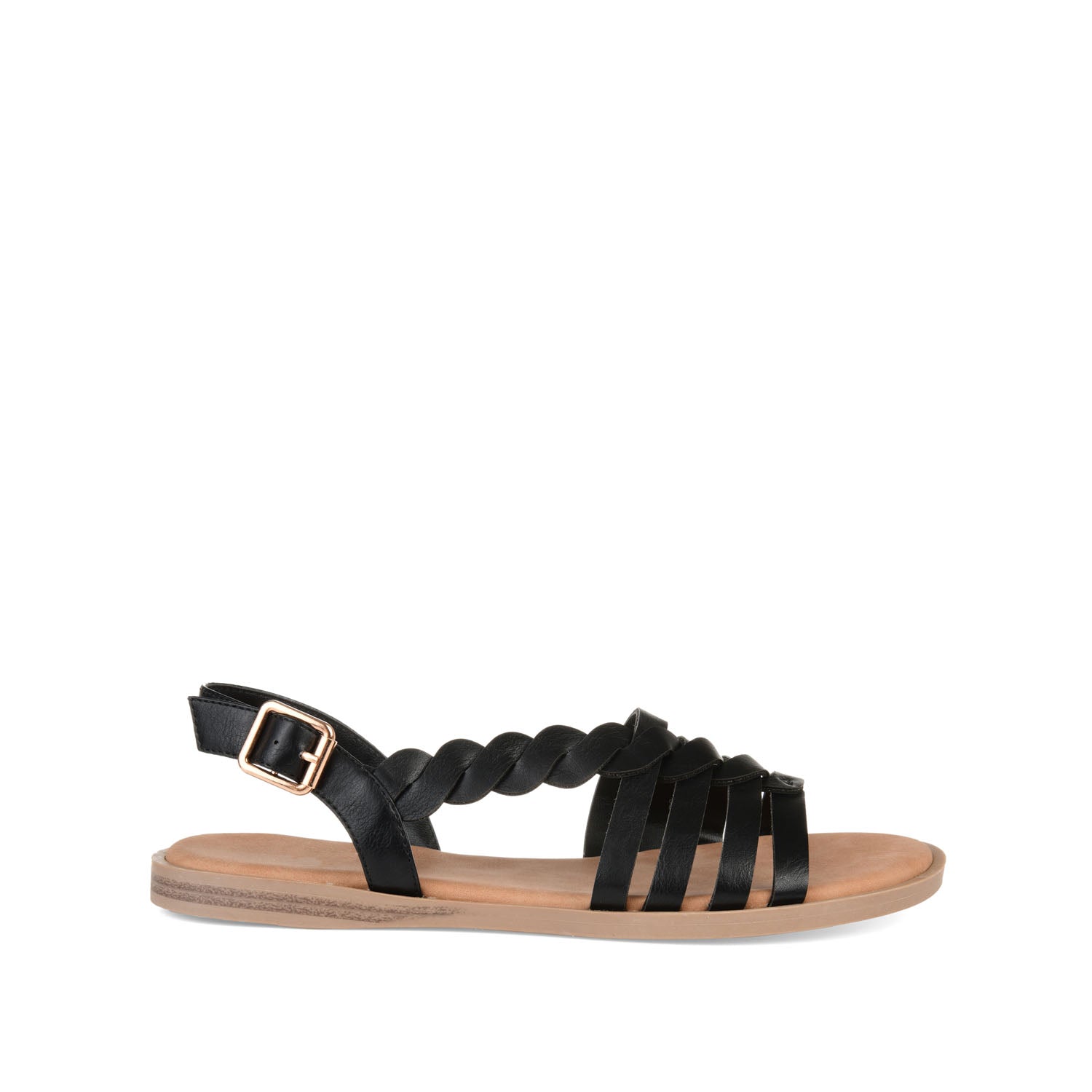 SOLAY MULTI STRAP SANDALS IN VEGAN LEATHER - Black