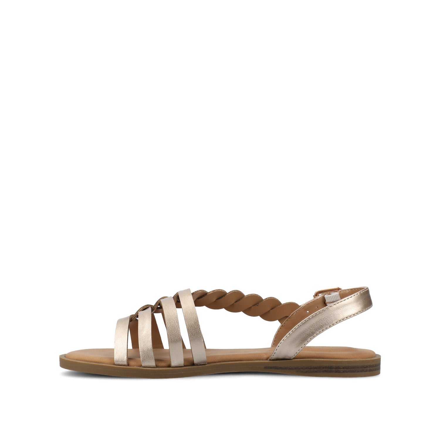 SOLAY MULTI STRAP SANDALS IN VEGAN LEATHER - Champagne